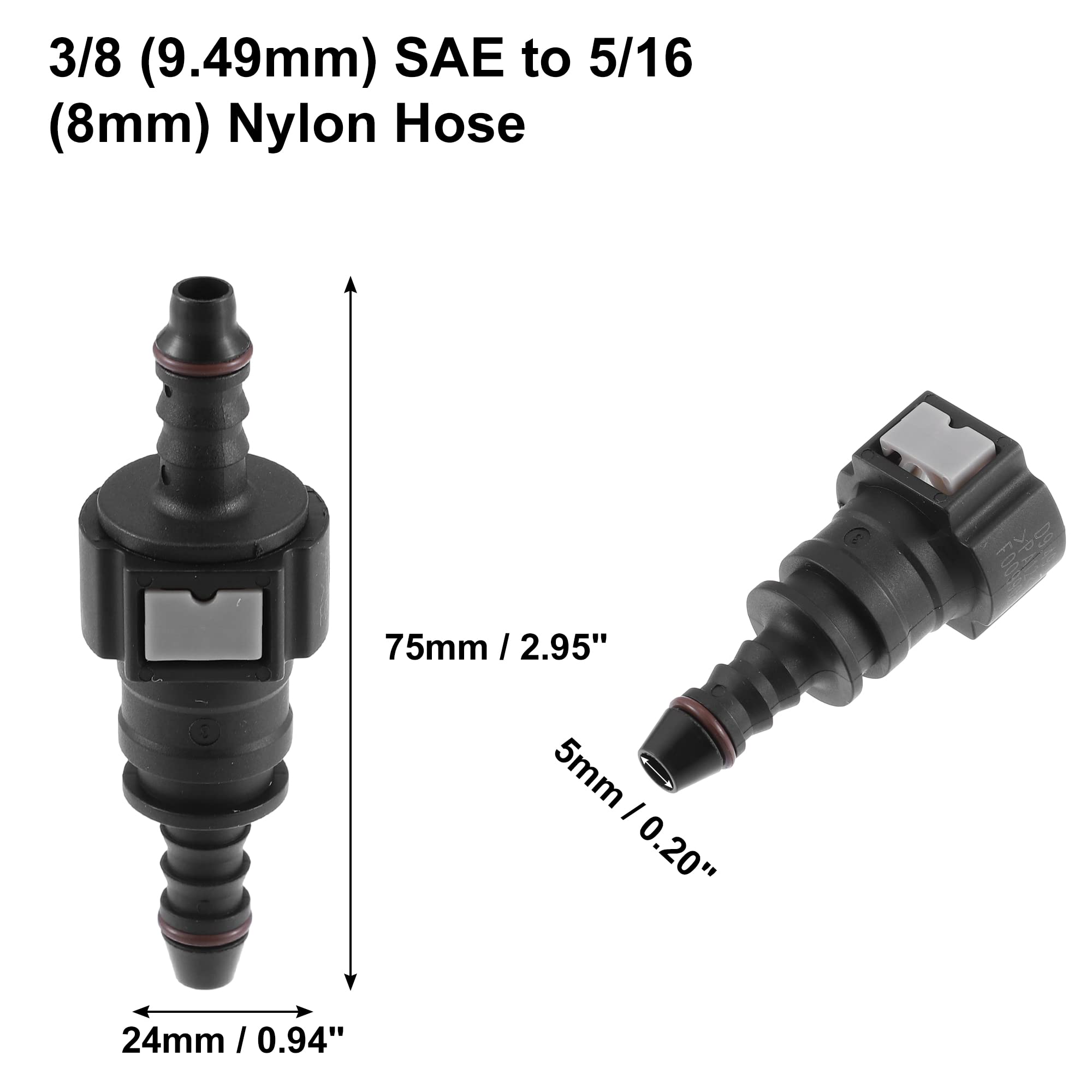 ABSOPRO 9.49mm do 8mm Prosto Samochód Paliwa Szybkie Złączka Złączka 2 Zestawy