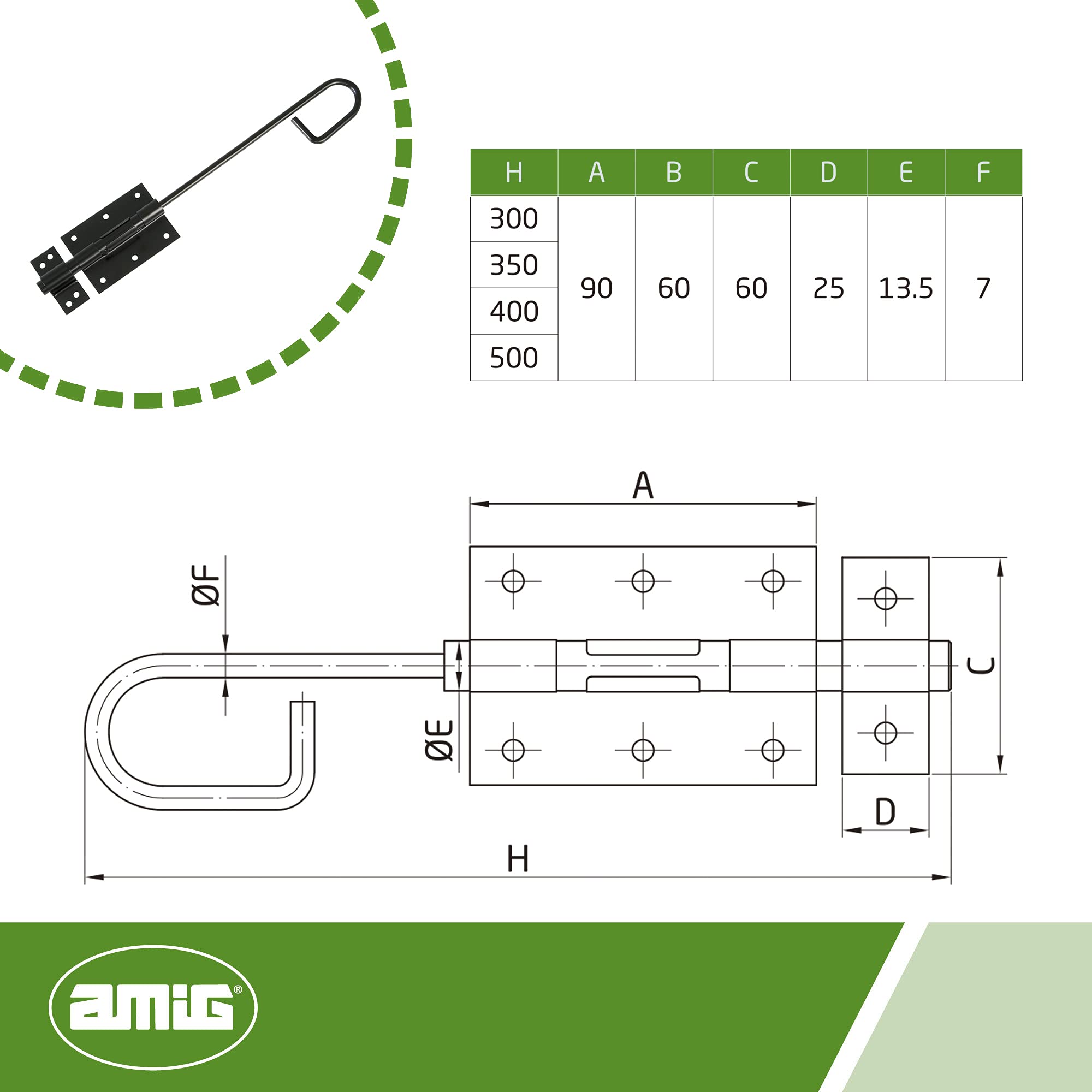 Amig - Overlap Pin, Black/White, 300 x 90 x diameter 7 mm - Image 3