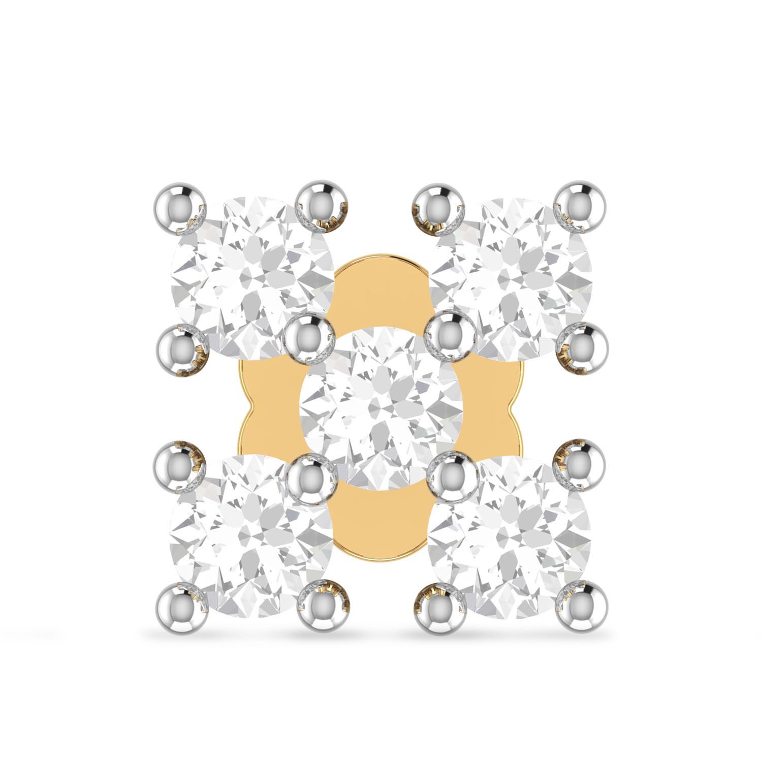 Aucent by PC Jeweller The Lavienna 18KT Yellow Gold and Diamond Nose Pin