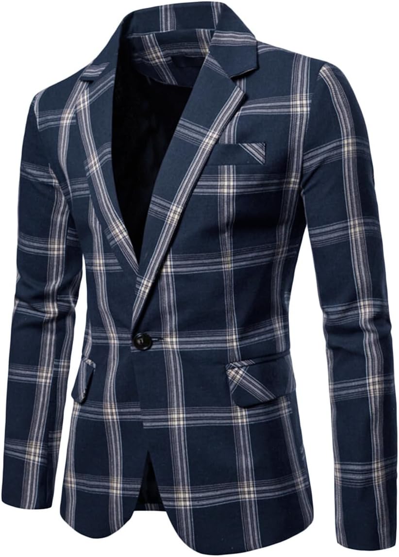 Boyland Men’s Casual Suit Blazer Jackets Lightweight One Button Sport Coats Plaid Blazer Boyland Men’s Casual Suit Blazer Jackets Lightweight One Button Sport Coats Plaid Blazer