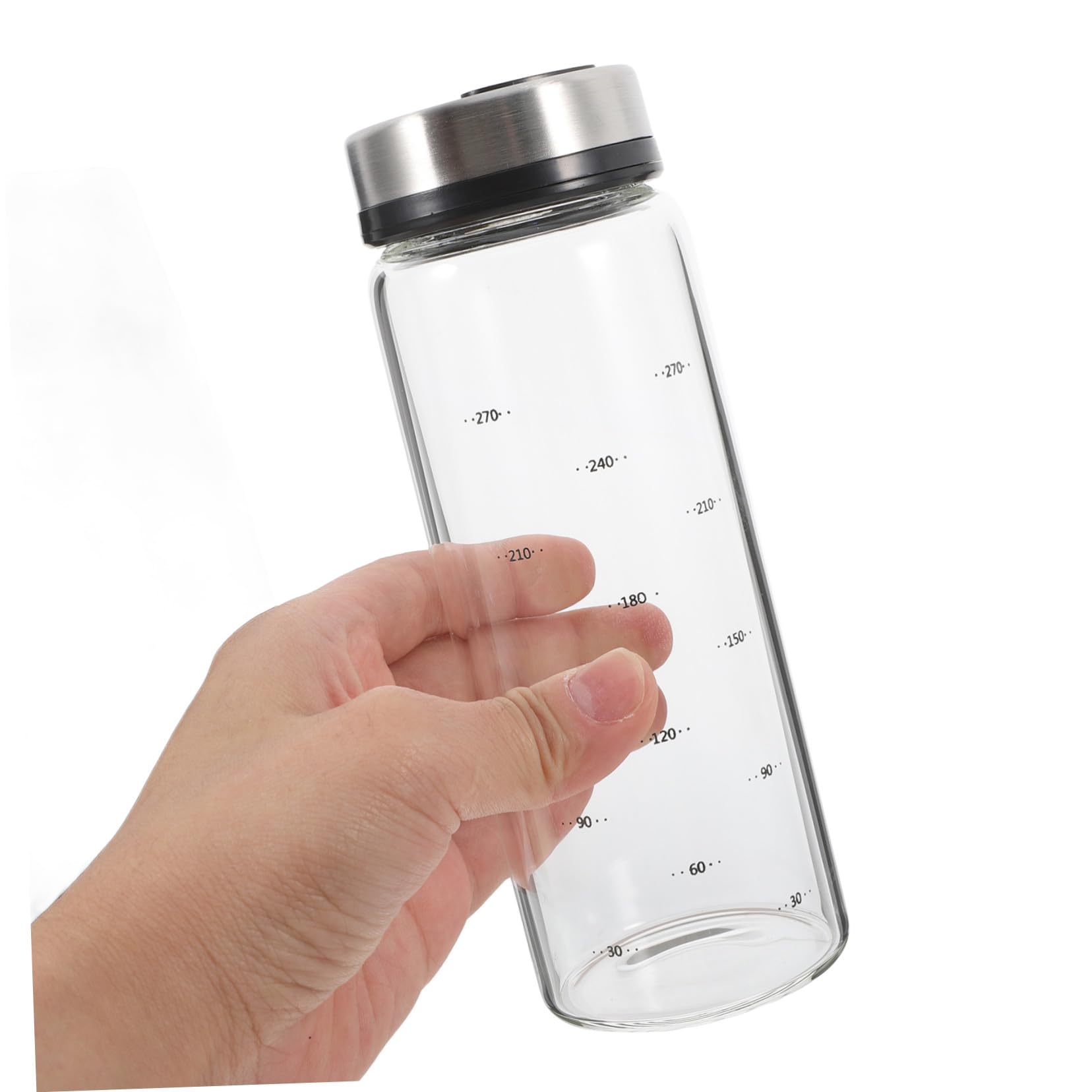 Mipcase Pot à Épices en Verre 300ml Couvercle Rotatif en Acier Inoxydable, Récipient à Poivre Facile à Utiliser et Gain de Place Cuisine et Maison