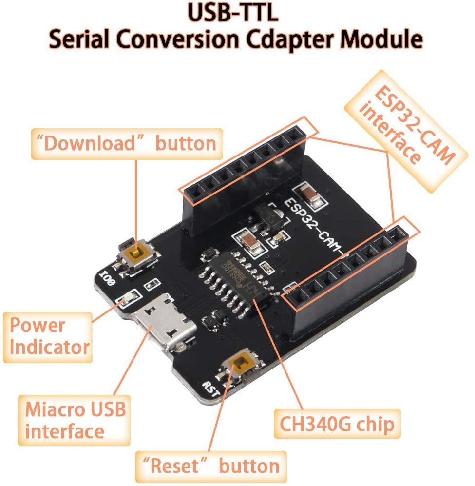 Image of ESP32 Camera Programming Board with USB
