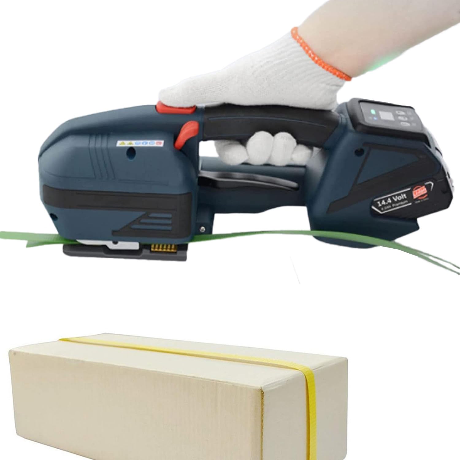 ANXYYDS Electric Strapping Machine Welding Strapping Tool Battery Powered Charged Banding Machine for PP PET Straps Automatic Pallet Strapping Machine 2battery