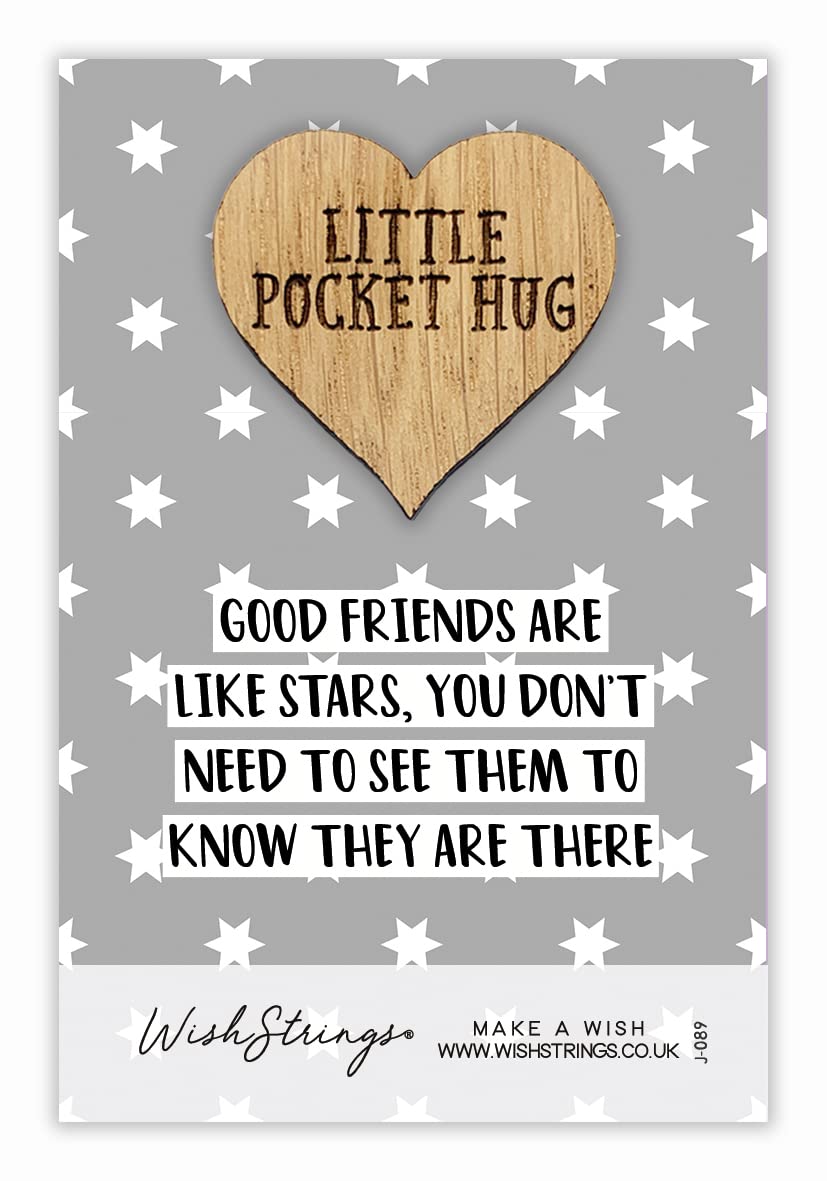 WishStrings ‘Good Friends are like Stars’ Pocket Hug | Friendship Keepsake Gift | Thoughtful Gift for Friends | Long Distance Friendship | Birthday Gift for Best Friend | Small Token of Appreciation