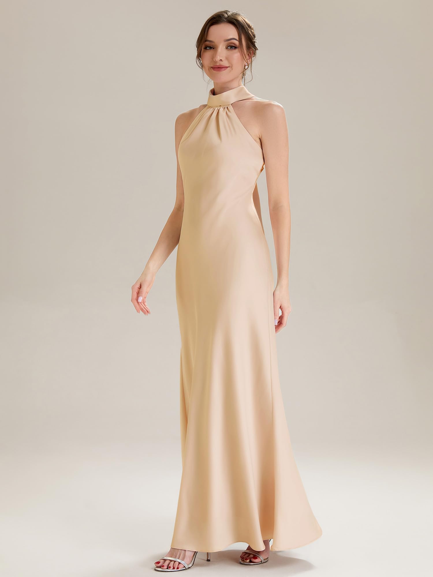 Ever-Pretty Robes de Demoiselle d'honneur Col Bardot sans Manche Satin Maxi Robe sirène ES02707
