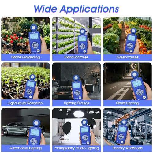 Spectromètre Portable PAR Mètre 2 en 1, AIOMEST Luxmètre Professionnel avec Analyseur de Spectre Mesure Lux, PPFD, CCT, CRI, Indice UV pour Serre Culture Plantes, Aquarium Récifal, Photographie – vue 7