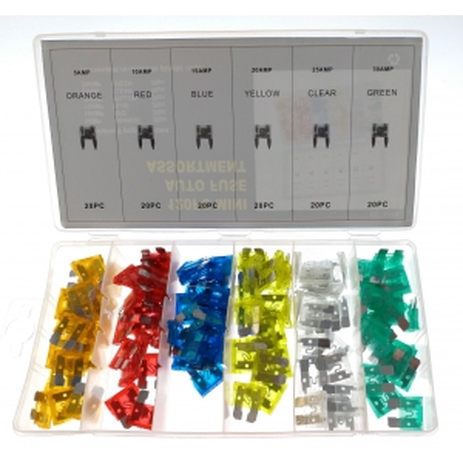 Juego de Fusibles Tipo Cuchilla 120 Piezas 5A 10A 15A 20A 25A 30A para Coche y Moto con Caja Organizadora