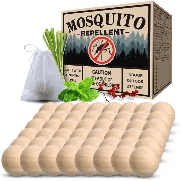 Mosquito Repellent 48 Balls Mosquito Repellent Outdoor Patio & Indoor Natural Mosquito Deterrent for Yard Patio Camping & Travel