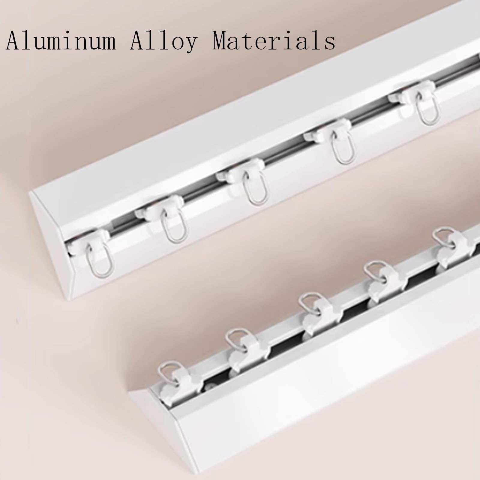Tringle à Rideau, Rail Rideaux Plafond, Tringle de Douche en Aluminium pour Intimité et Décoration la Maison Balcon Salle de Bain(2.90 m/114.2 in)