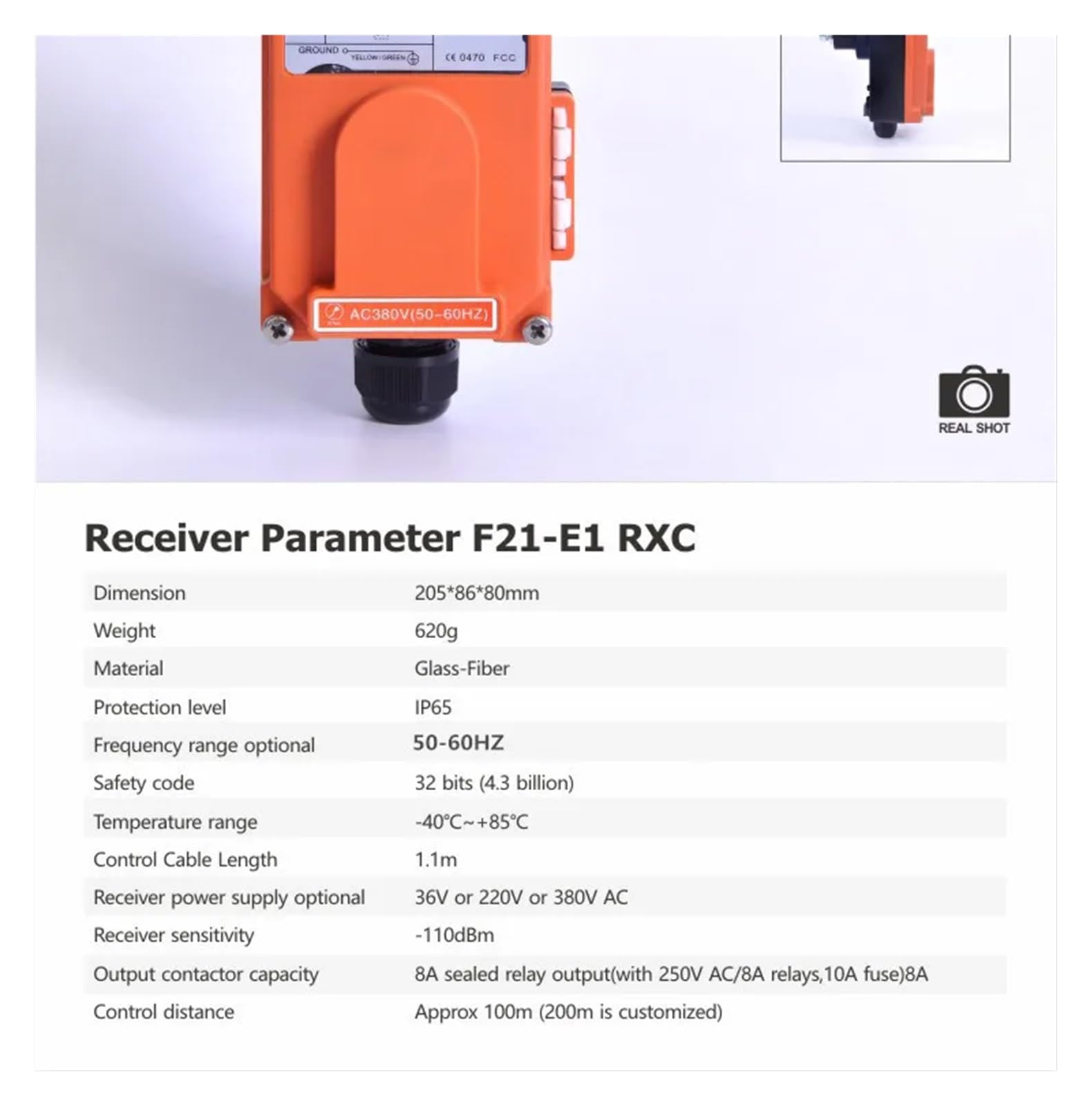 TELECRANE F21-E1 Industrie-Fernbedienung – 24-48V Produktbild-Vorschau 4