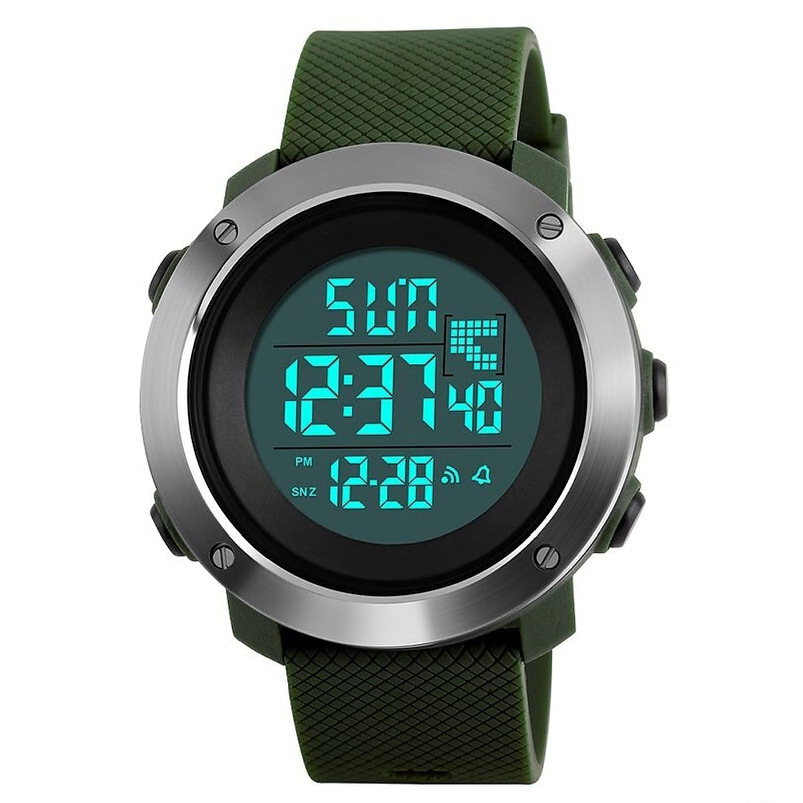 Shocknshop Plastic Digital Sports White Dial Multi Functional Watches for Men Boys (White Dial and Green Colored Strap) -Sk1267, Green Band (B0BG2QQDYP) Amazon Price History, Amazon Price Tracker