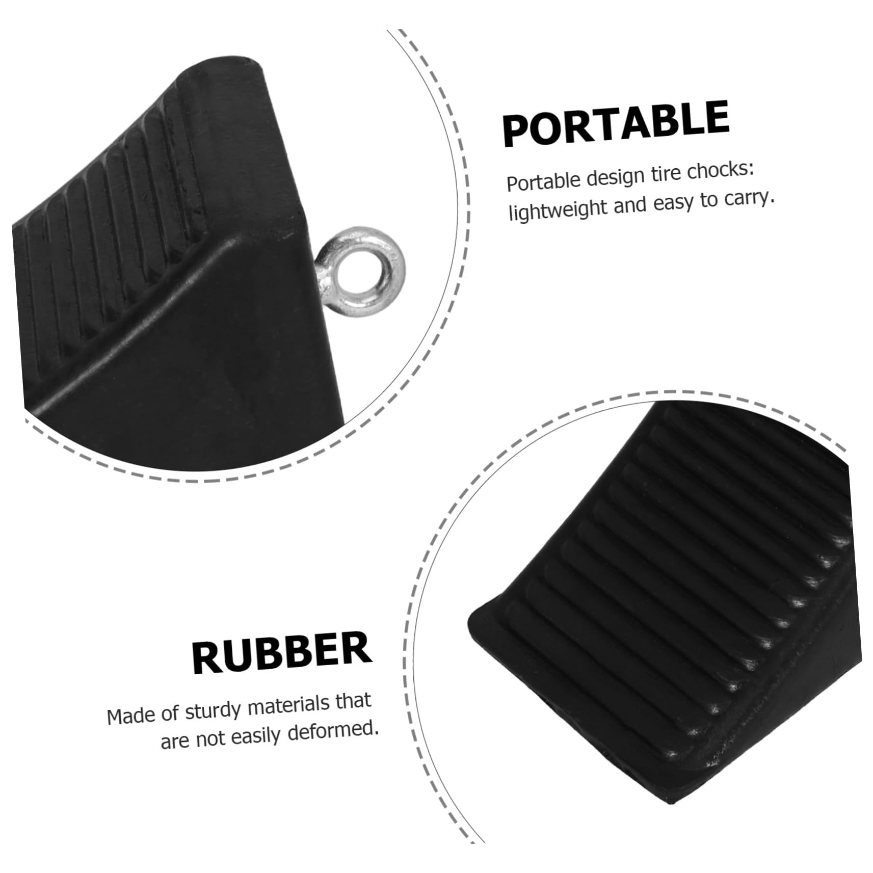 Healvian 2 calzos para Ruedas: Calzos de Goma para Ruedas de Coche con Anillo – Tope de estacionamiento para vehículos, Camiones y remolques.