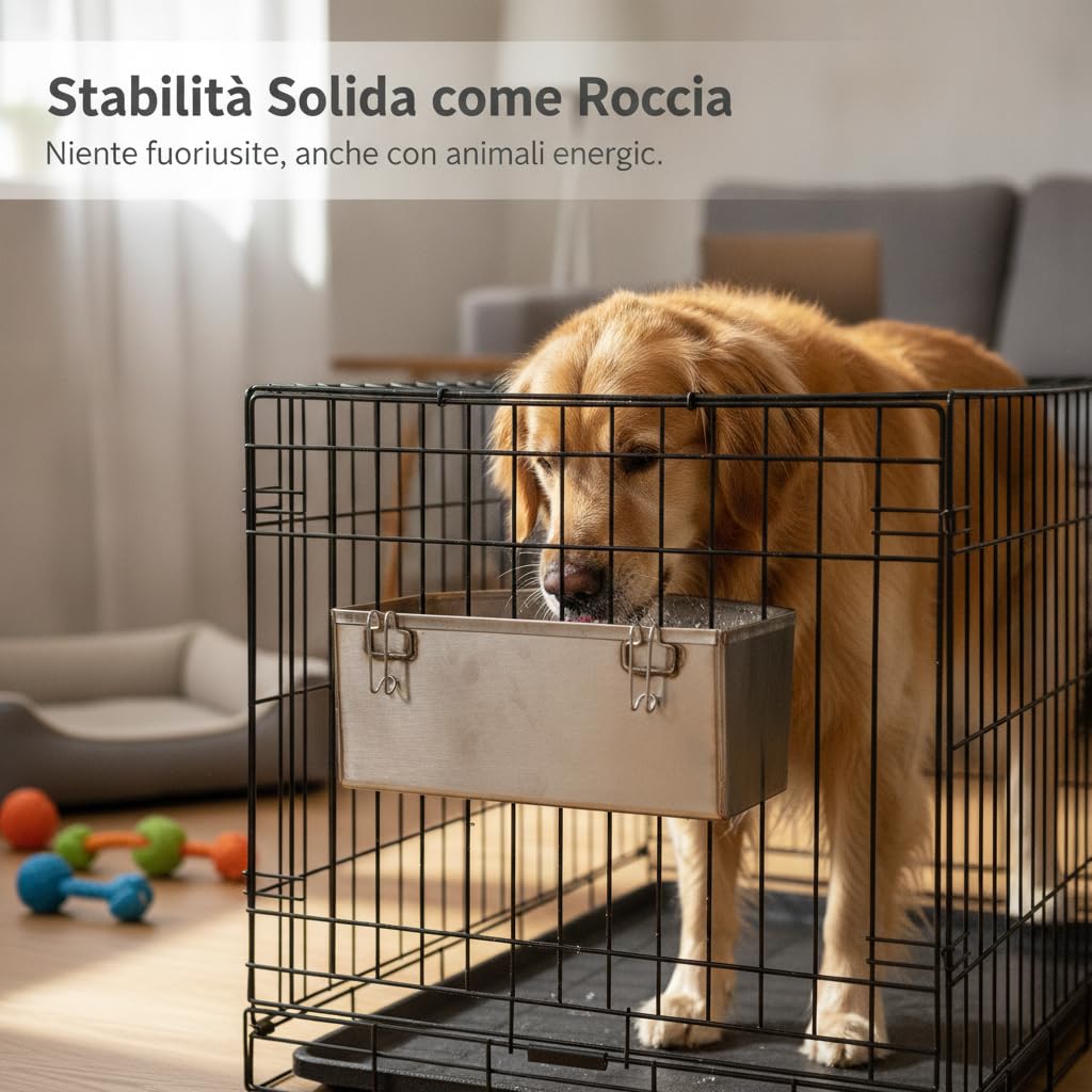 Ciotola per Animali Sospesa | Acciaio inossidabile - metallo resistente - per alimentazione quotidiana - per esterni - anti rovesciamento