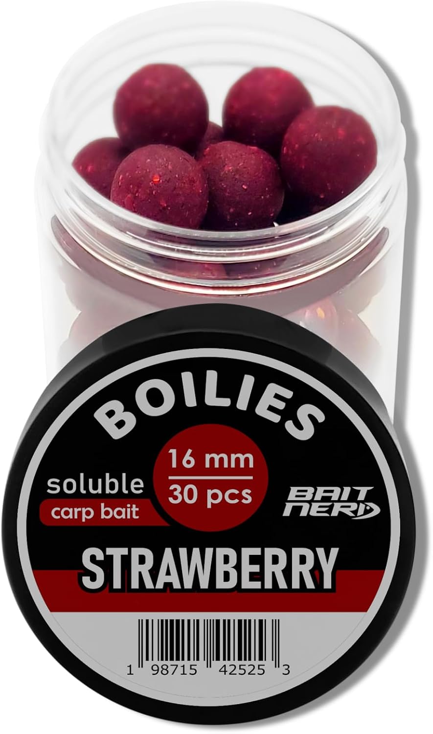 Soluble 30 pcs, 16mm, Natural Premium Soluble Boilies | Carp Fishing Bait | Hair Rig, Chod Rig