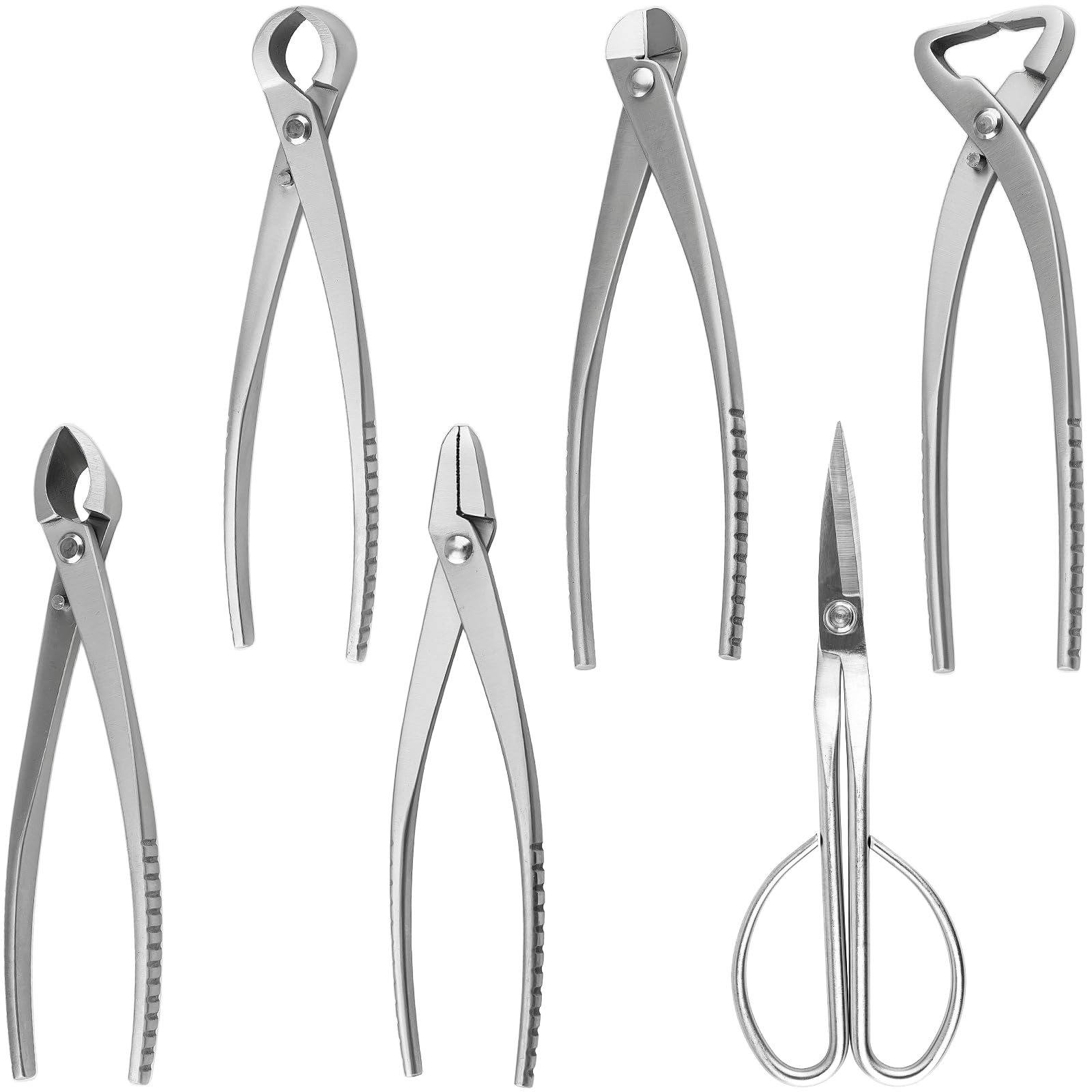 Photo 1 of 6 PCS Bonsai Pruning Tool Set, 6 Different Roles of Scissors to Meet All the Needs of the Usage Process, for Plant Pruning and Shaping, Free Your Hands and Easy to Finish the Work