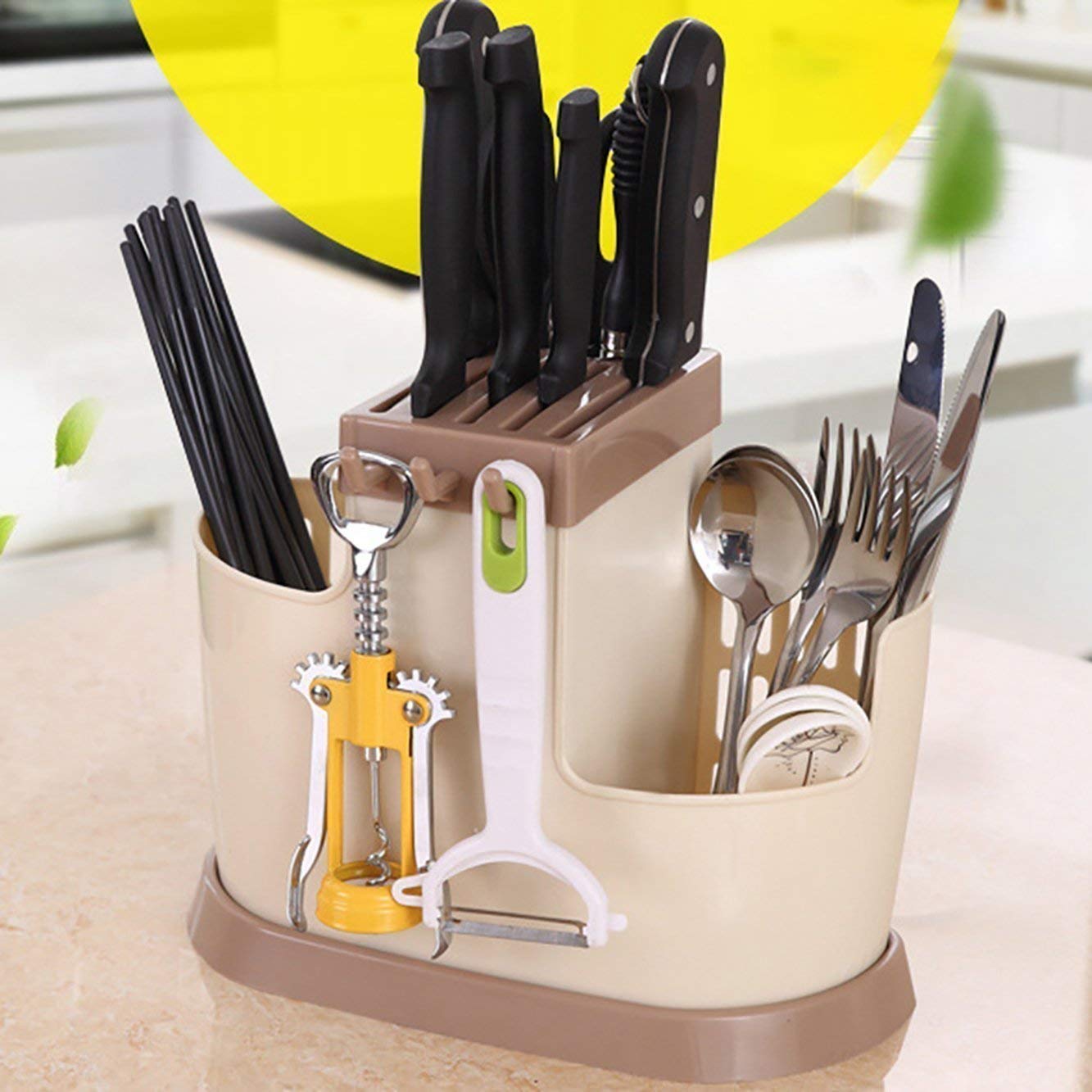Home Use Kitchen Tool Knife Spoon Chopsticks Fork Multifunction Storage Box Rack Cutlery Holder Plastic for Kitchen Countertop/Dining Table Storage, Beige, 20 cm, 21 cm, 20 X 21 X 11 cm Home Use Kitchen Tool Knife Spoon Chopsticks Fork Multifunction Storage Box Rack Cutlery Holder Plastic for Kitchen Countertop/Dining Table Storage, Beige, 20 cm, 21 cm, 20 X 21 X 11 cm