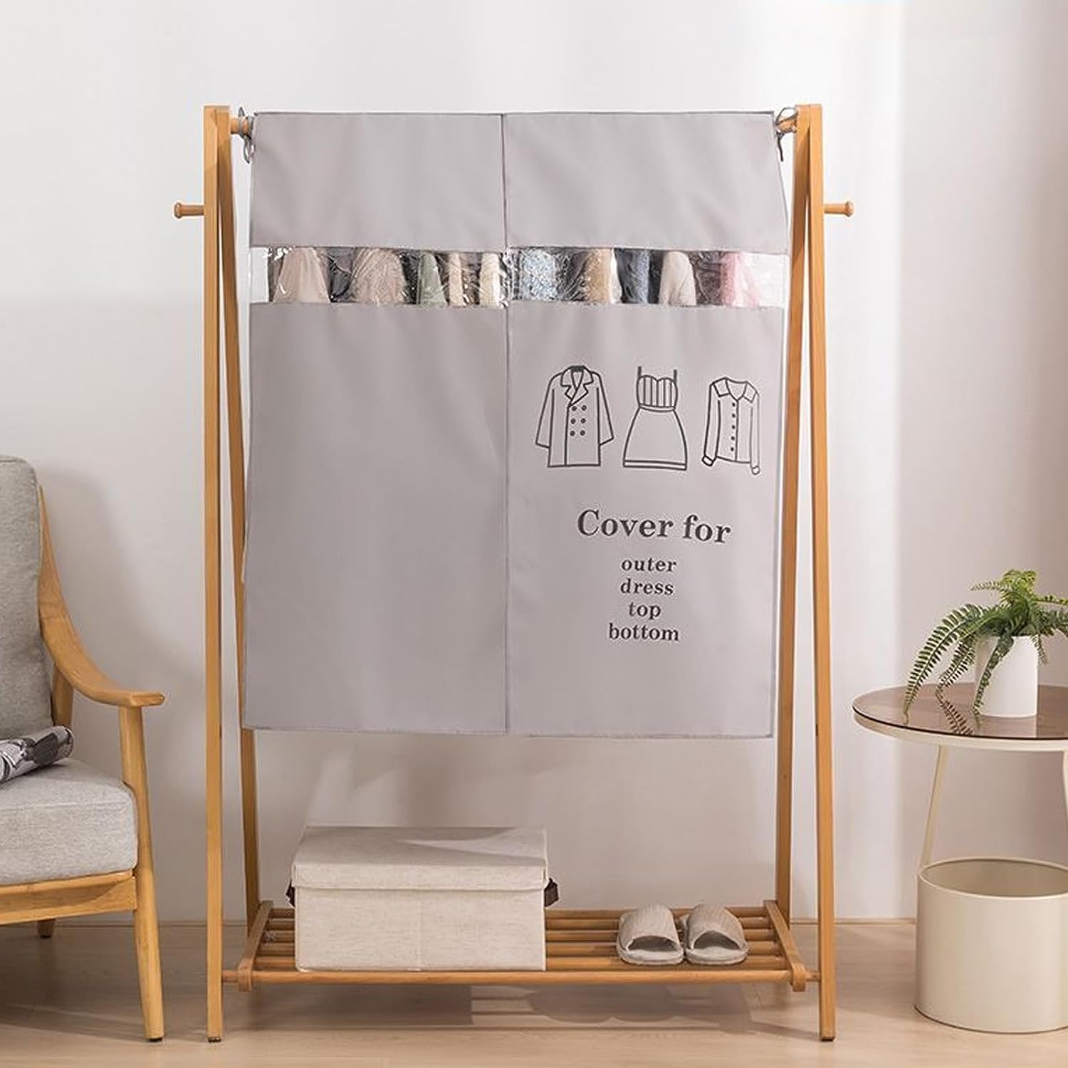 Funda Antipolvo para Ropa, Bolsas de Ropa a Prueba de polillas para Colgar Ropa, Funda para Perchero para Chaqueta, Abrigo, Traje,Púrpura,110 * 120CM