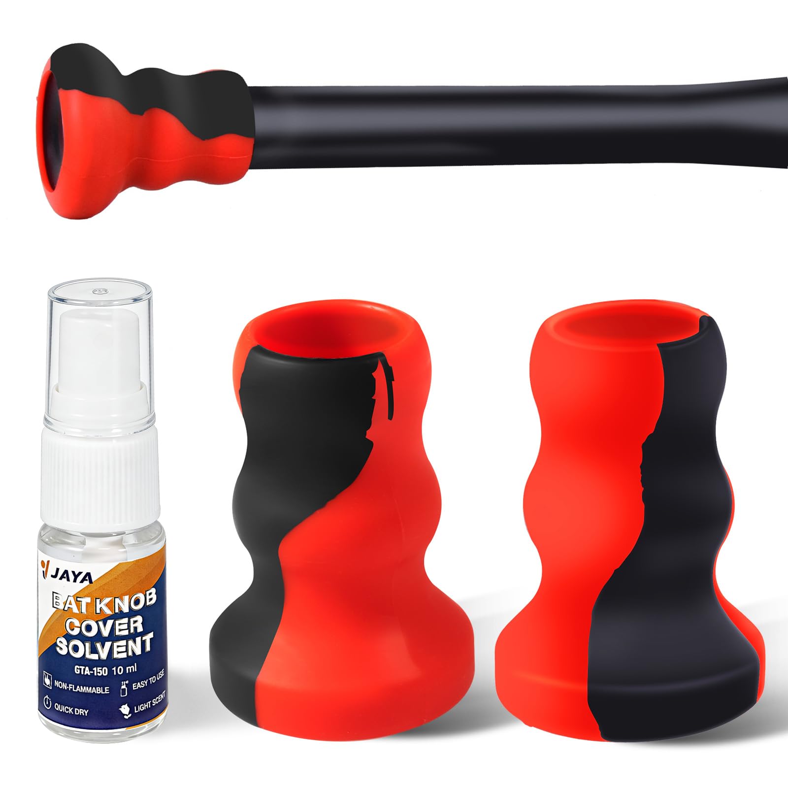 JAYA 2 Pack Bat Knob Taper, Exclusive Installation Lubricant, Easy Installation Bat Knob Taper, Increased Bottom Protection, Ergonomic Design, for Enhanced Grip and Protection