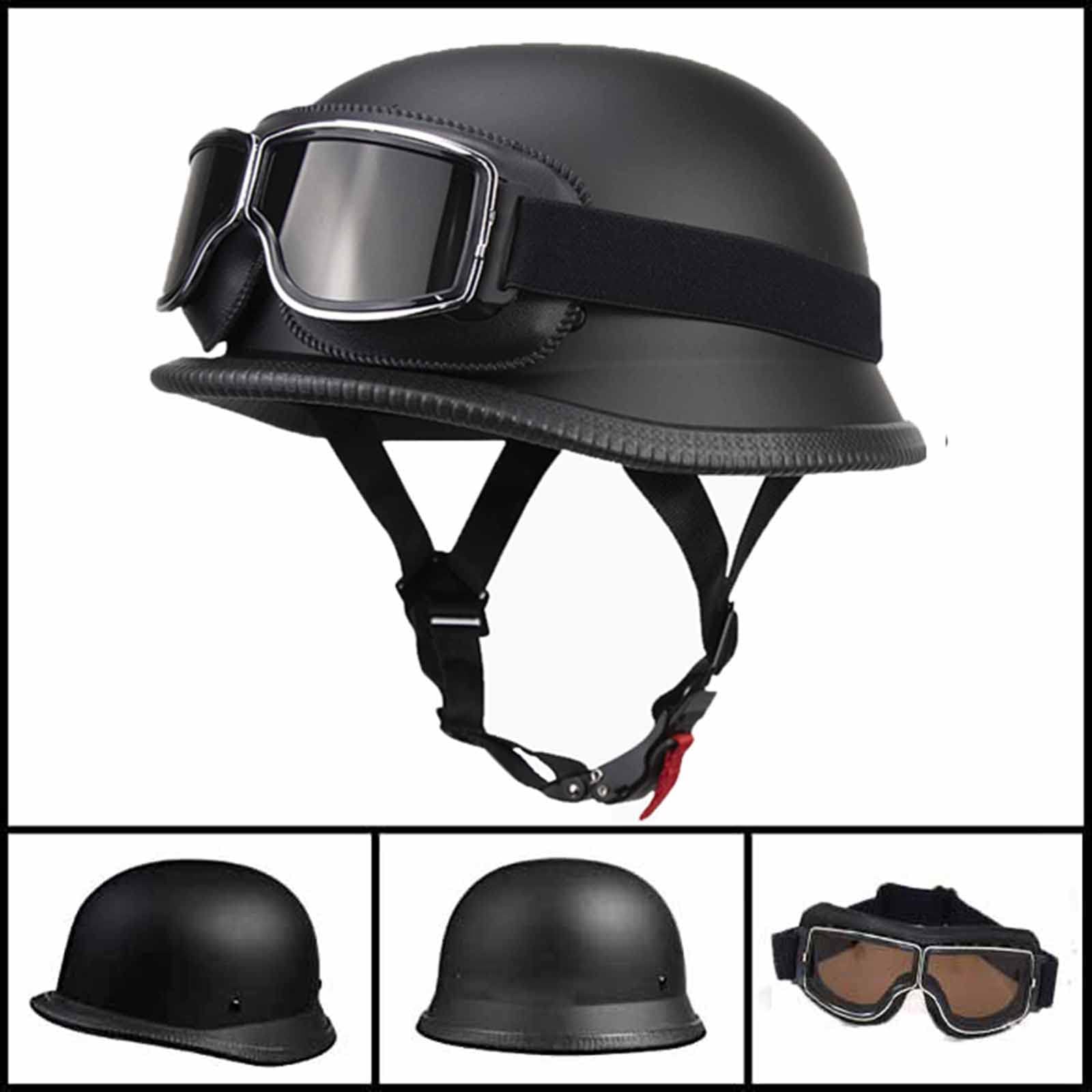 Casque Moto Rétro 3/4 Visage Ouvert DOT/ECE - Demi Casque Vintage Avec Visière Pour Hommes Femmes
