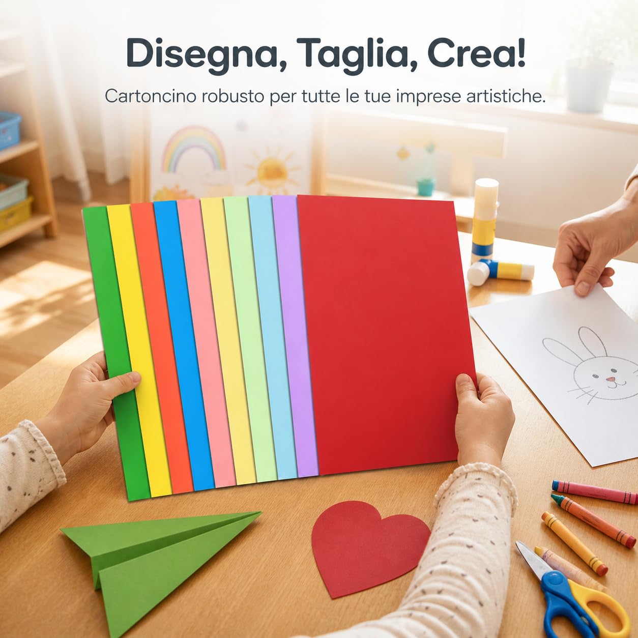 Bastelpapier Tonpapier Geruchlos, 20 Farben, 60 Blatt, 4K