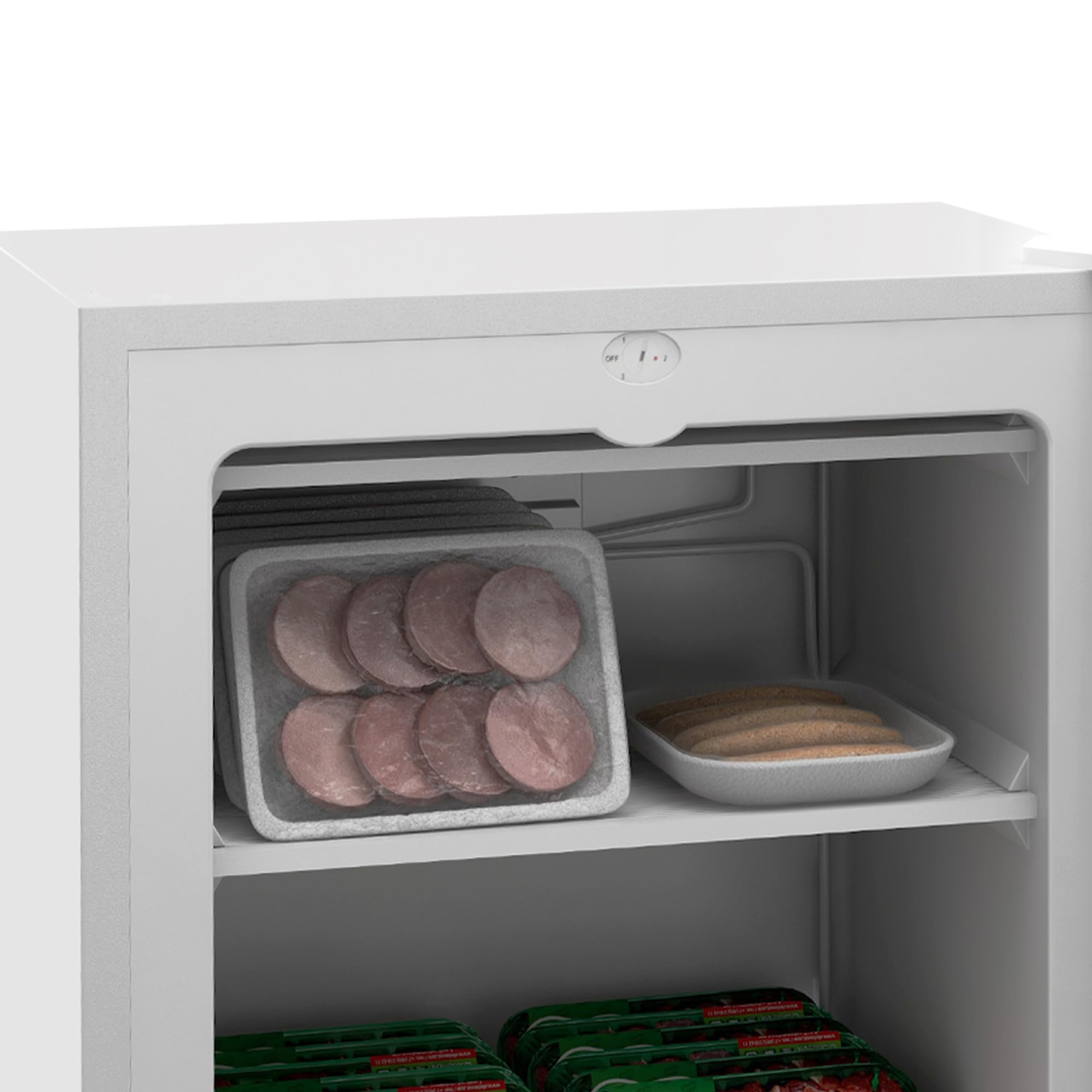 Upright Freezer, 3.0 Cubic Feet Compact Mini Freezer With Reversible Single Door And Adjustable Thermostat, Small Freezer For Home, Dorm, Apartment, Home Office, White on Fridge.com - View 5
