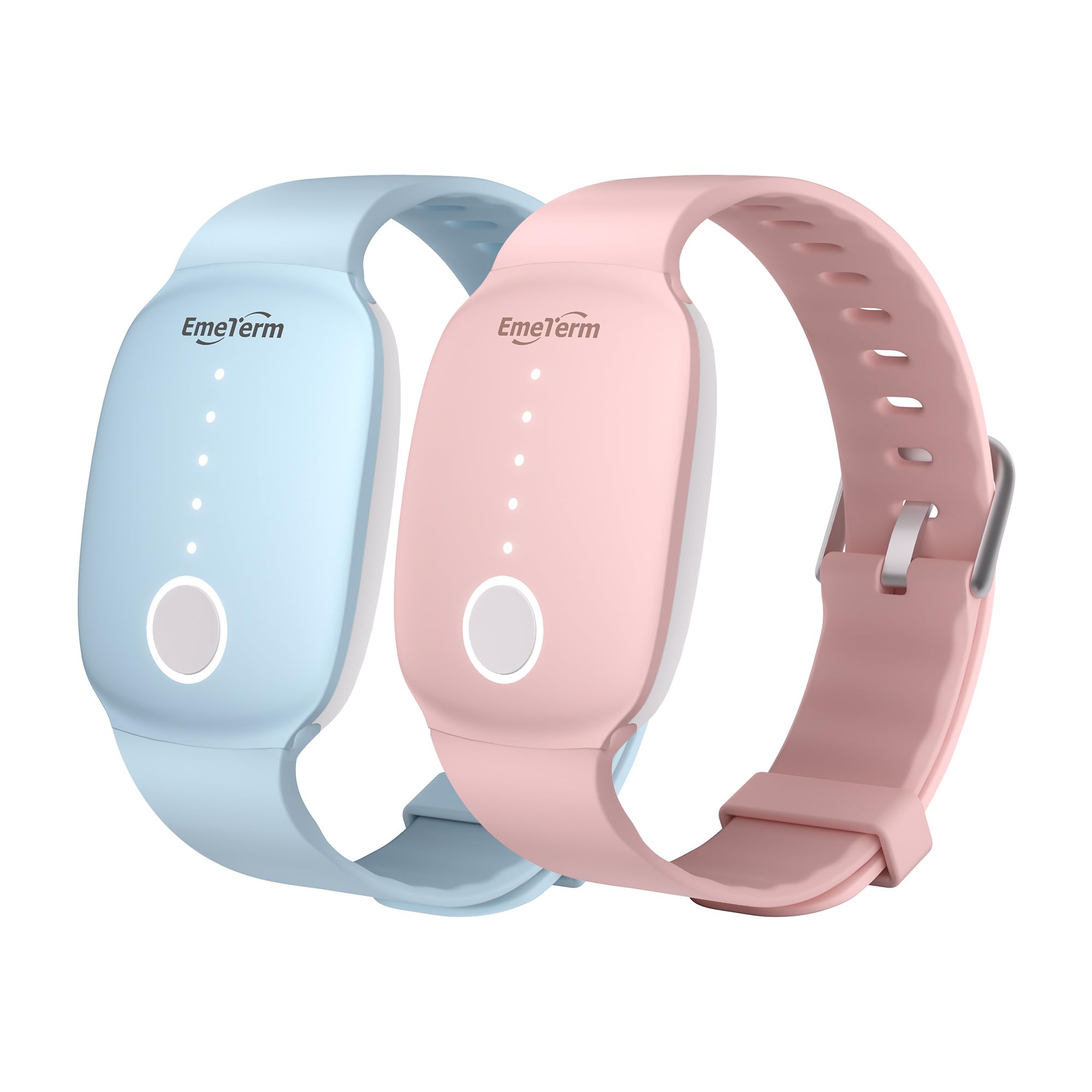 EmeTerm Fashion FDA-Cleared Relieve Nausea Electrode Stimulator Morning Sickness Motion Travel Sickness Vomit Relief Rechargeable No Gel Drug Free Wrist Bands Without Side Effects (2 Pack)