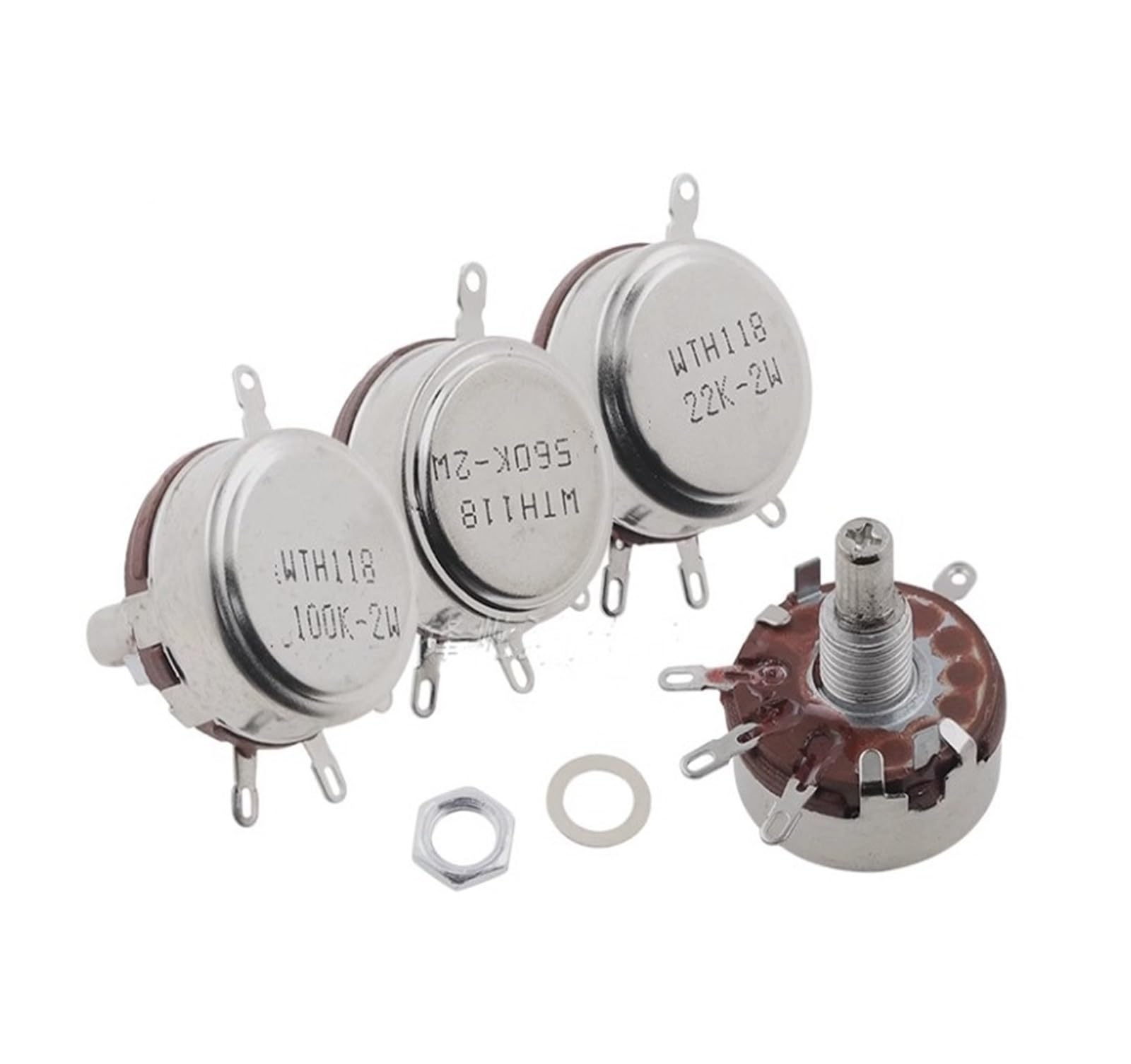 Lot de 10 potentiomètres rotatifs WTH118-1A 2W (1K, 2,2K, 4,7K, 5,6K, 6,8K, 10K, 22K, 33K, 47K, 56K, 100K, 220K, 330K, 470K, 680K, 1MΩ, 2W)(680K Ohm)