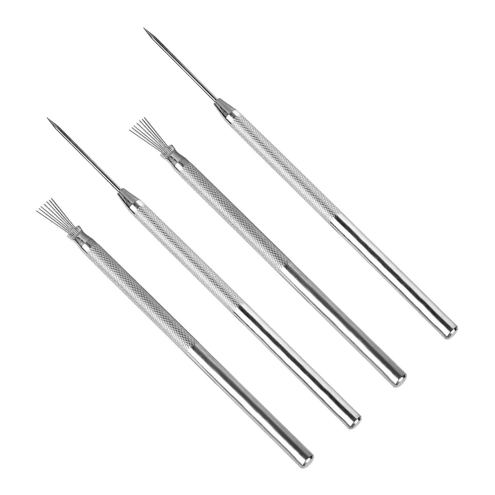 Xjdzineq 4 Pieces Professional Clay Feather Wire Texture Needle Sculpture Pottery Detail Carving Tool Metal Clay Modeling Tools Set for Adults Kids