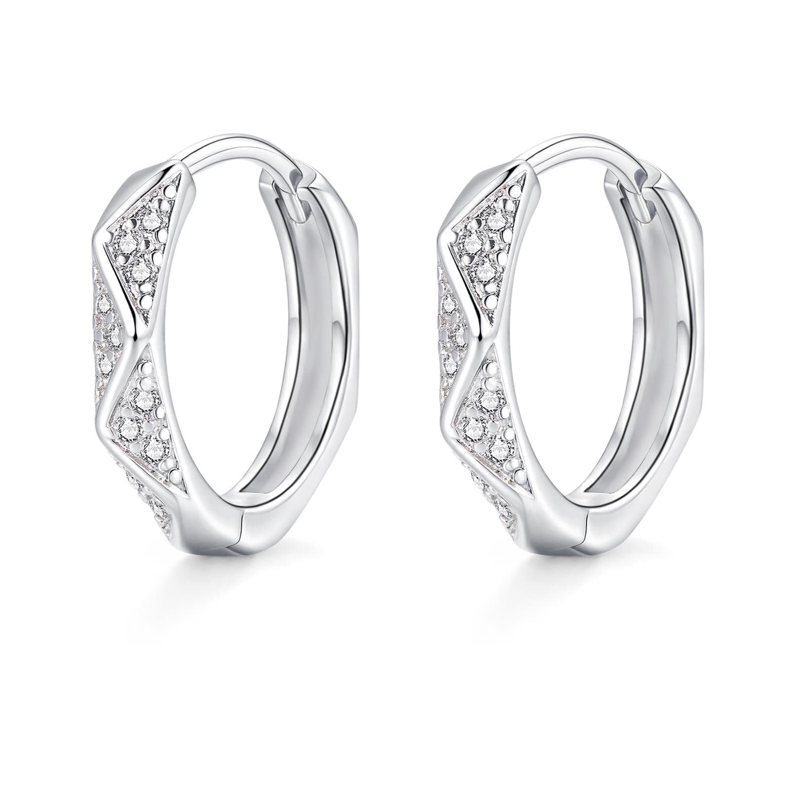 Zolkamery Creolen Silber 925, 3 Paar 925 Sterling Silber Ohr