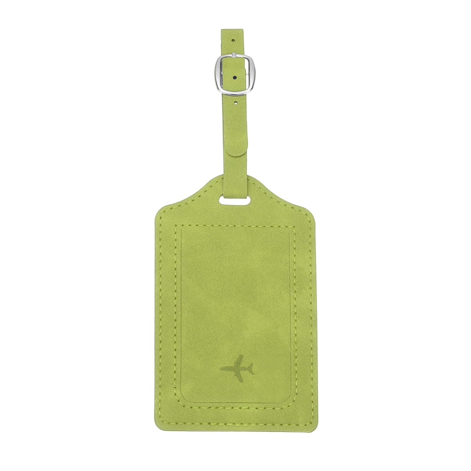 PATIKIL Suitcase Tags, Yellow Green Leather Luggage Name Tags Travel Accessories Airplane Essentials with Private Protection for Flying Hotel Check in