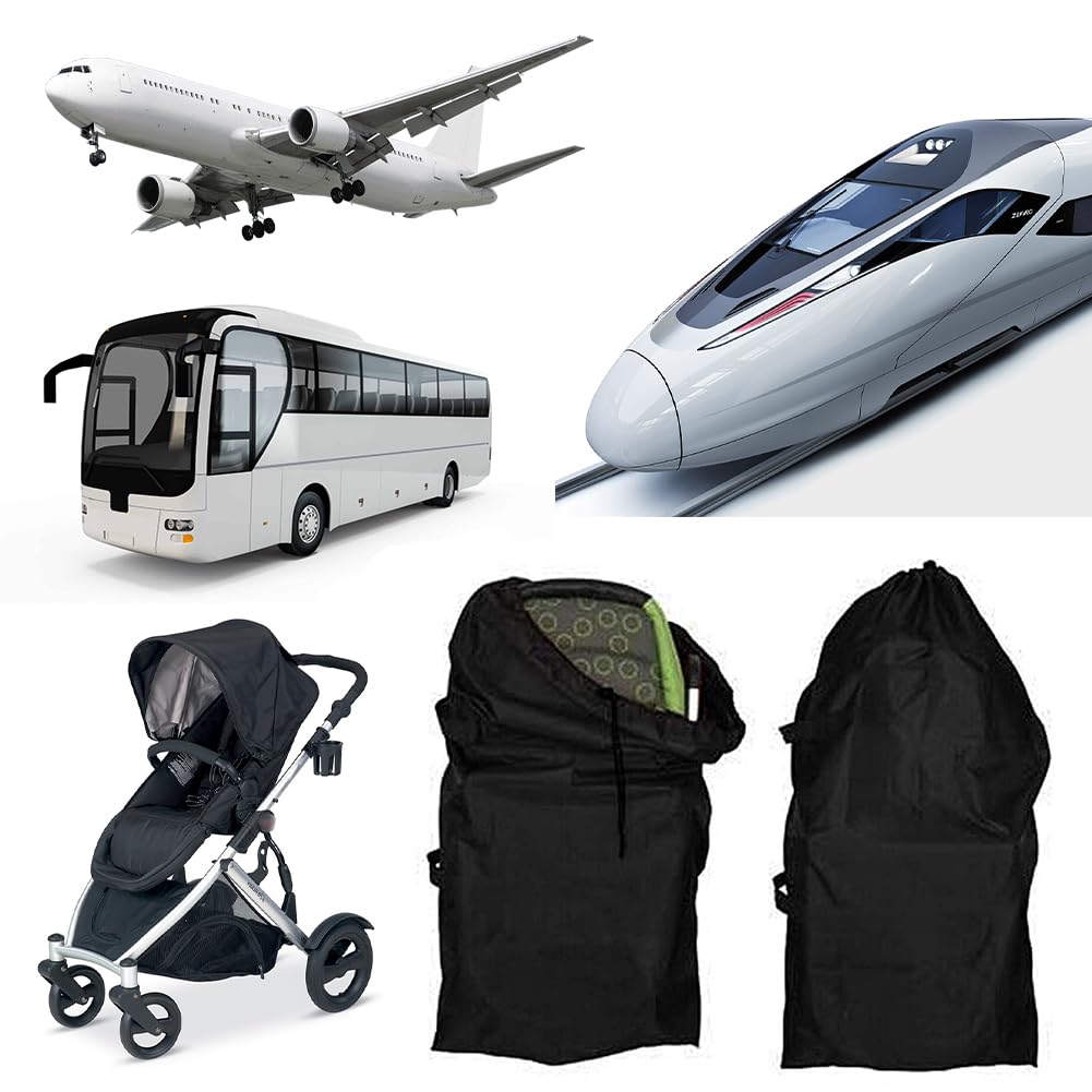 Bavooty Buggy Bag Airplane, Transport Bag, Pram, Protective Pram, 114 x 39 x 30 cm, Black - Image 3