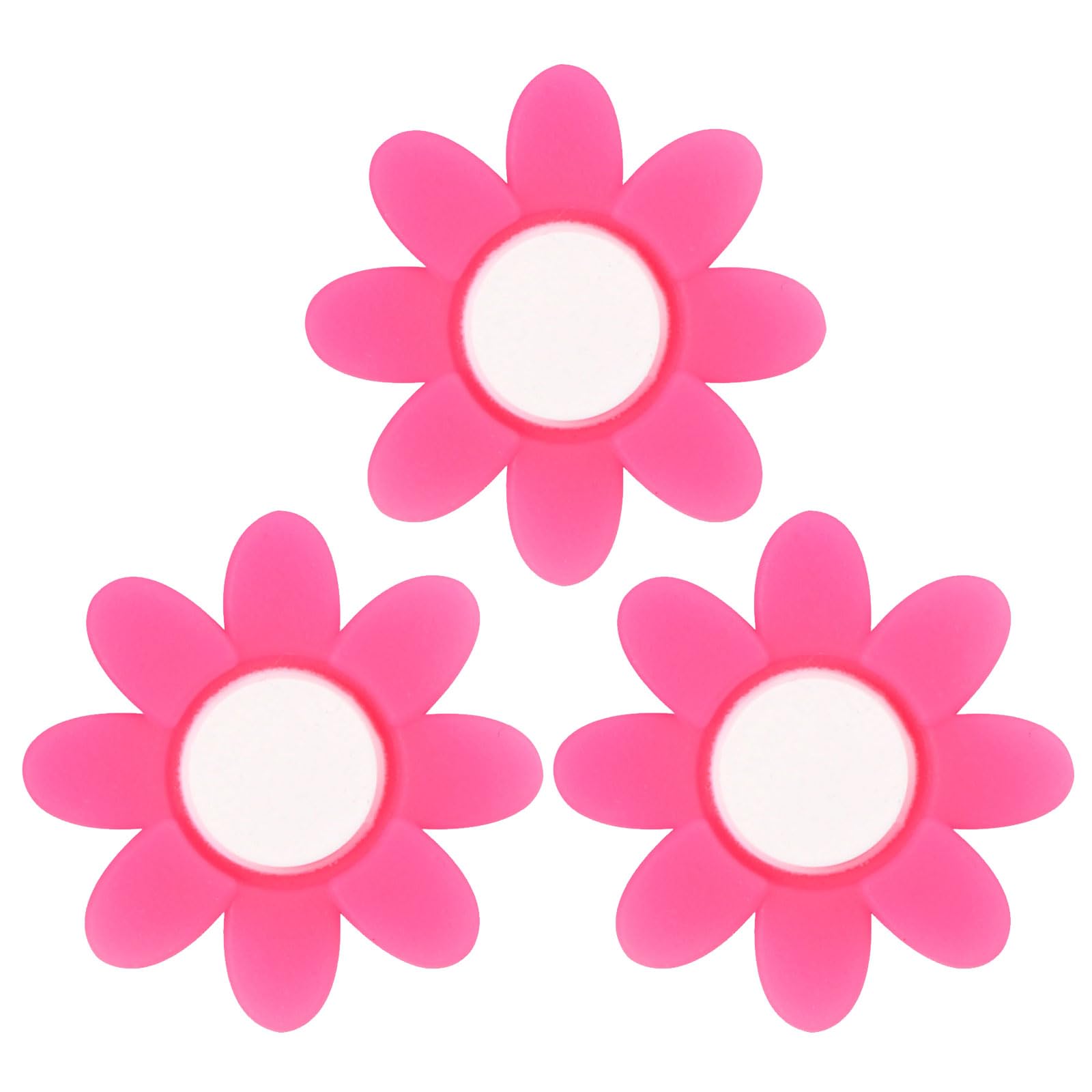 YELARXI Tennis Racket Vibration Dampener Soft Silicone Racket Shock Absorber, Fit for Tennis Racquet String - Flower Shaped (Hot Pink, 3Pcs)