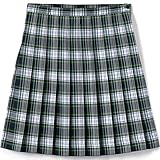 Lands' End Uniform Plaid Pleated Skirt Below The Knee White Plaid Kids 14