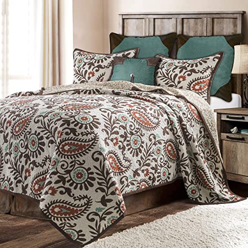 Image of Paseo Road Rebecca 3 Piece King Paisley Cotton Reversible Quilt Set