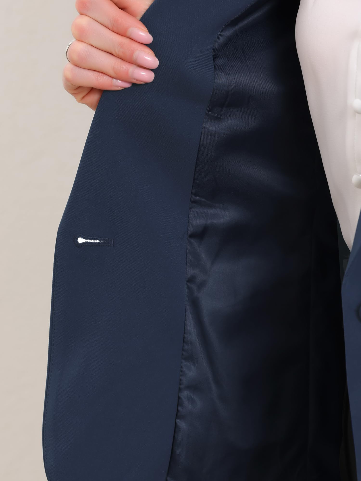 Allegra K Blazer Casual Lavoro Donna Maniche Lunghe Un Bottone Frontale Giacche Ufficio Spalline