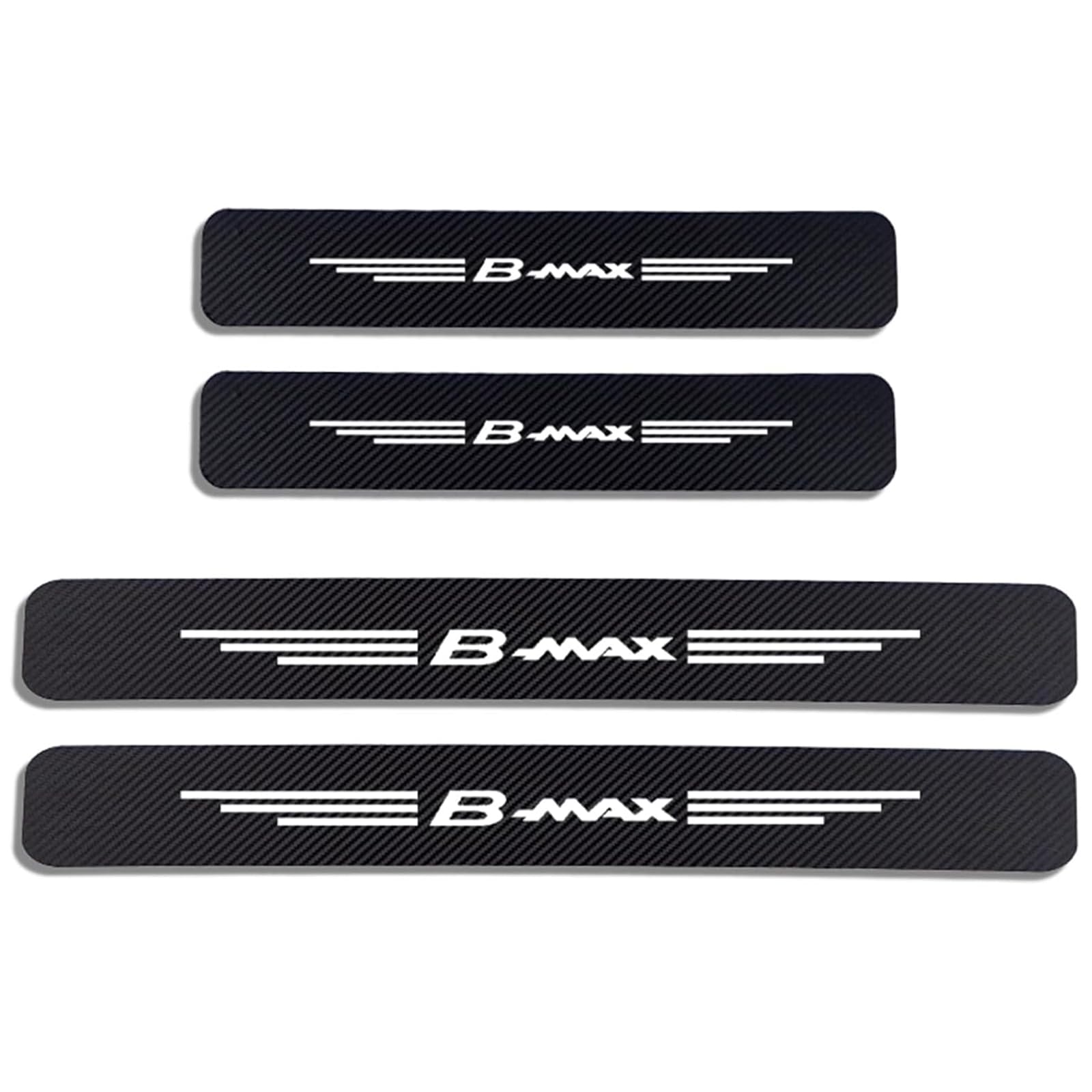 Symilov 4Pcs Car Door Sill Protector for FO-rd B-Max, Anti Scratch Carbon Fiber Threshold Edge Entry Guard Stickers Kick Plates Styling Accessories,White