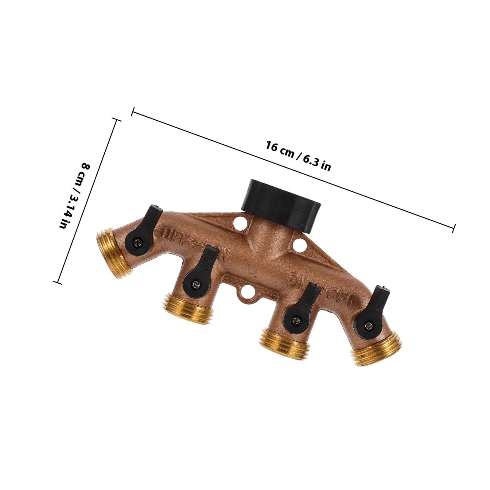 Homoyoyo Divisor de Tomas UNE Cuatro Mangueras de Latón Válvulas Individuales de 4 Vías Protección contra Fugas para Jardín Adecuado para Riego Diario