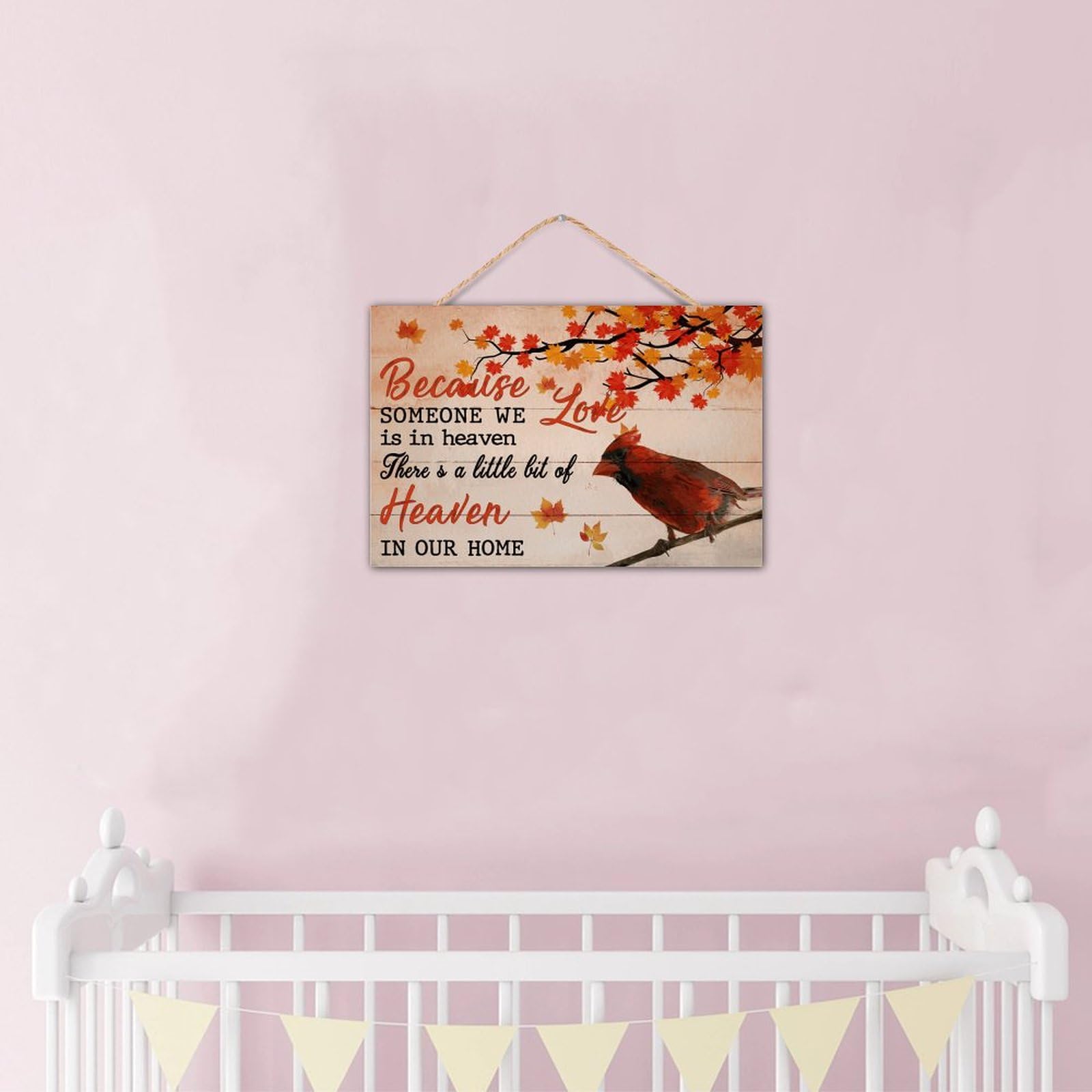 Targa Commemorativa In Legno 'Because Someone We Love Is In Heaven' – 12,7x12,7 Cm – Regalo Ricordo - 3