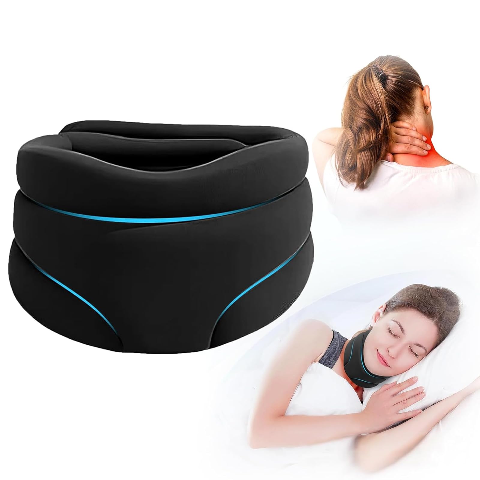 Collare Cervicale Morbido,Collare Per Cervicale Regolabile,Cervicale Collo Rimedi,Per Alleviare il Dolore e la Pressione Sul Collo,L,Adatto per Collo Circa 40 cm,Uomini-Donne,Per Lavorare,Dormire