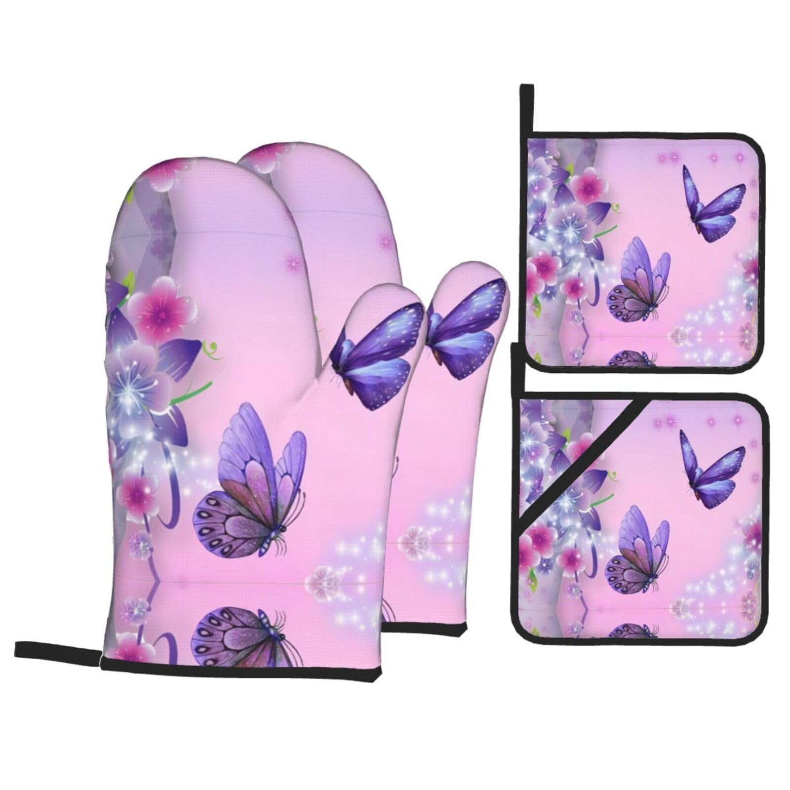 Juego para hornear de cocina Pink Butterfly de 4 piezas, ideal para regalo de repostería