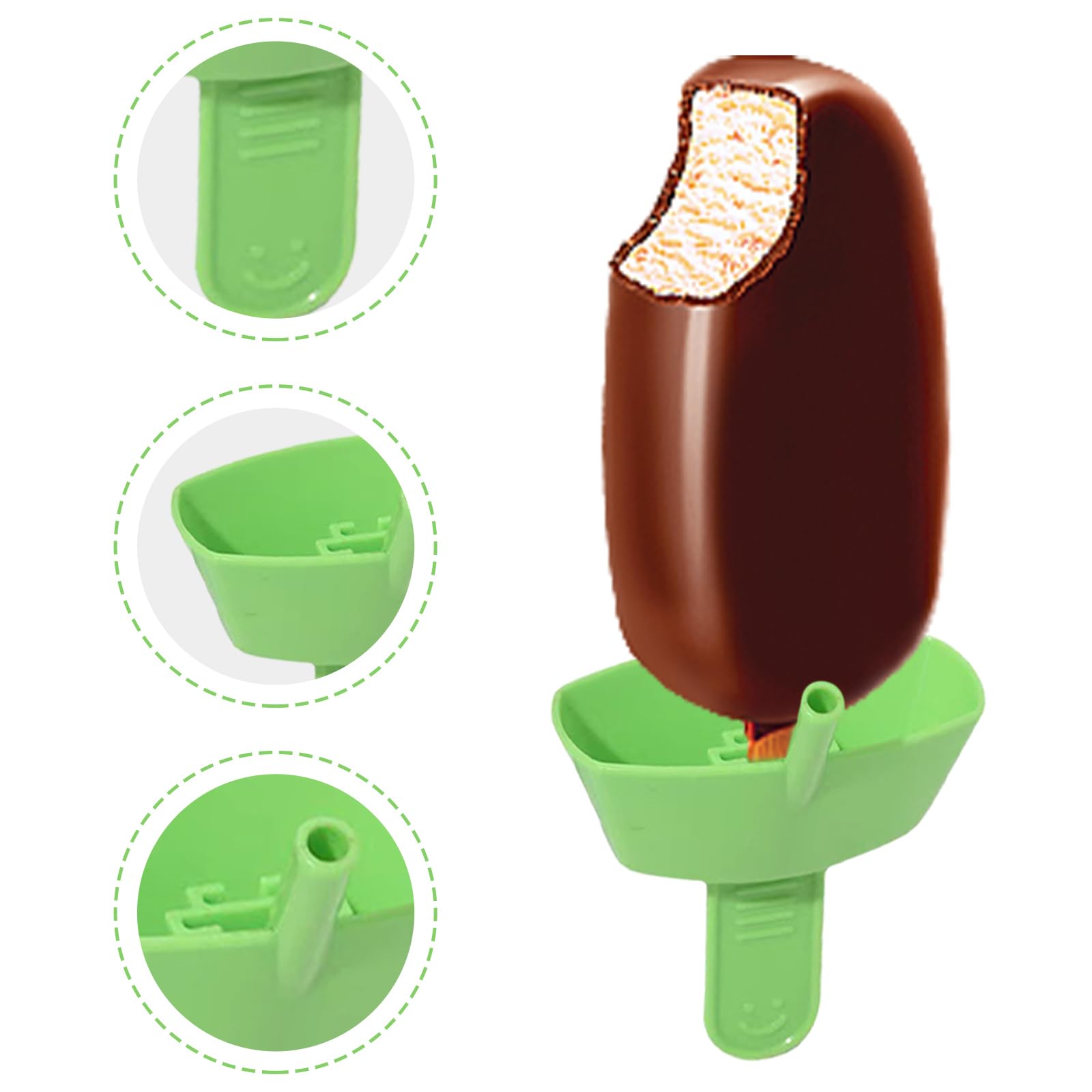 4-Pack Popsicle Holders With Straws - Mess Free Frozen Treat Catchers For Kids & Adults