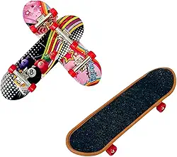 Skate De Dedo Brinquedo Com Lixa E Trucks Metal 9 cm x 2,5 cm Com Acessórios Design Sortido Ótimo Para Lembrancinha E Vem Ferramentas Para Troca Rodinhas Premium