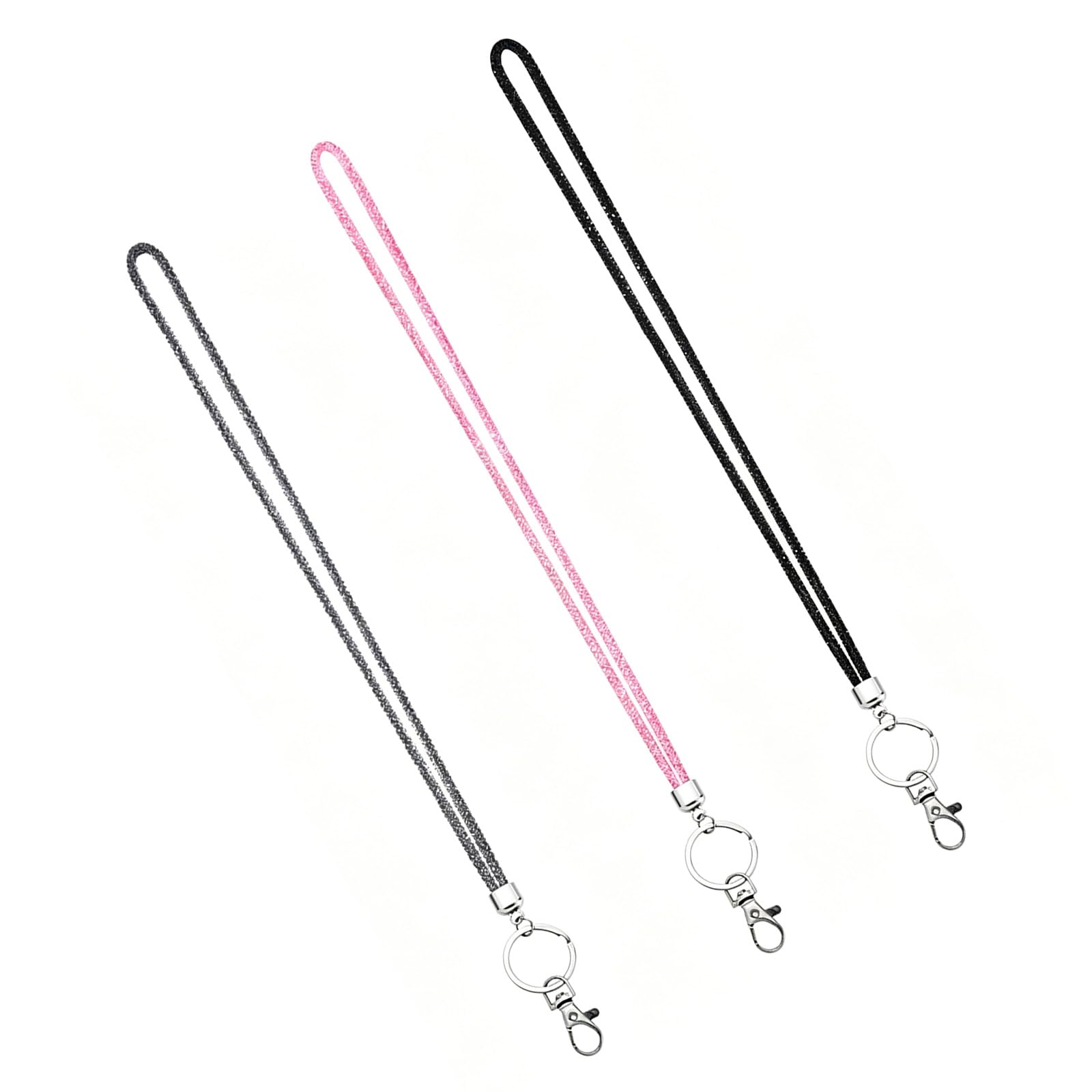 Bbajszx Fashionable Rhinestones Pattern Lanyard Retractable Card Holder Badges Reel Lanyard for Name and Accessories Credit Card Holders