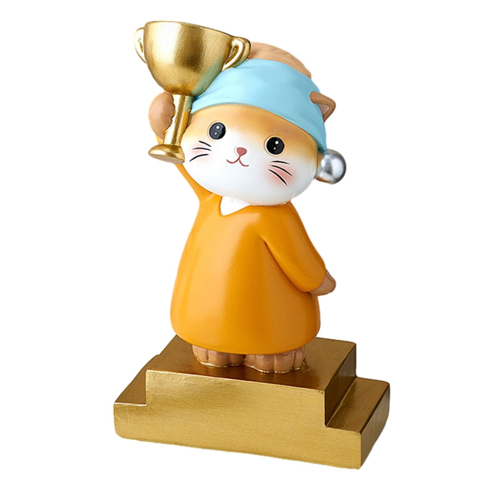 Statuette Chat Résine - Décoration Moderne Pour Intérieur Bureau
