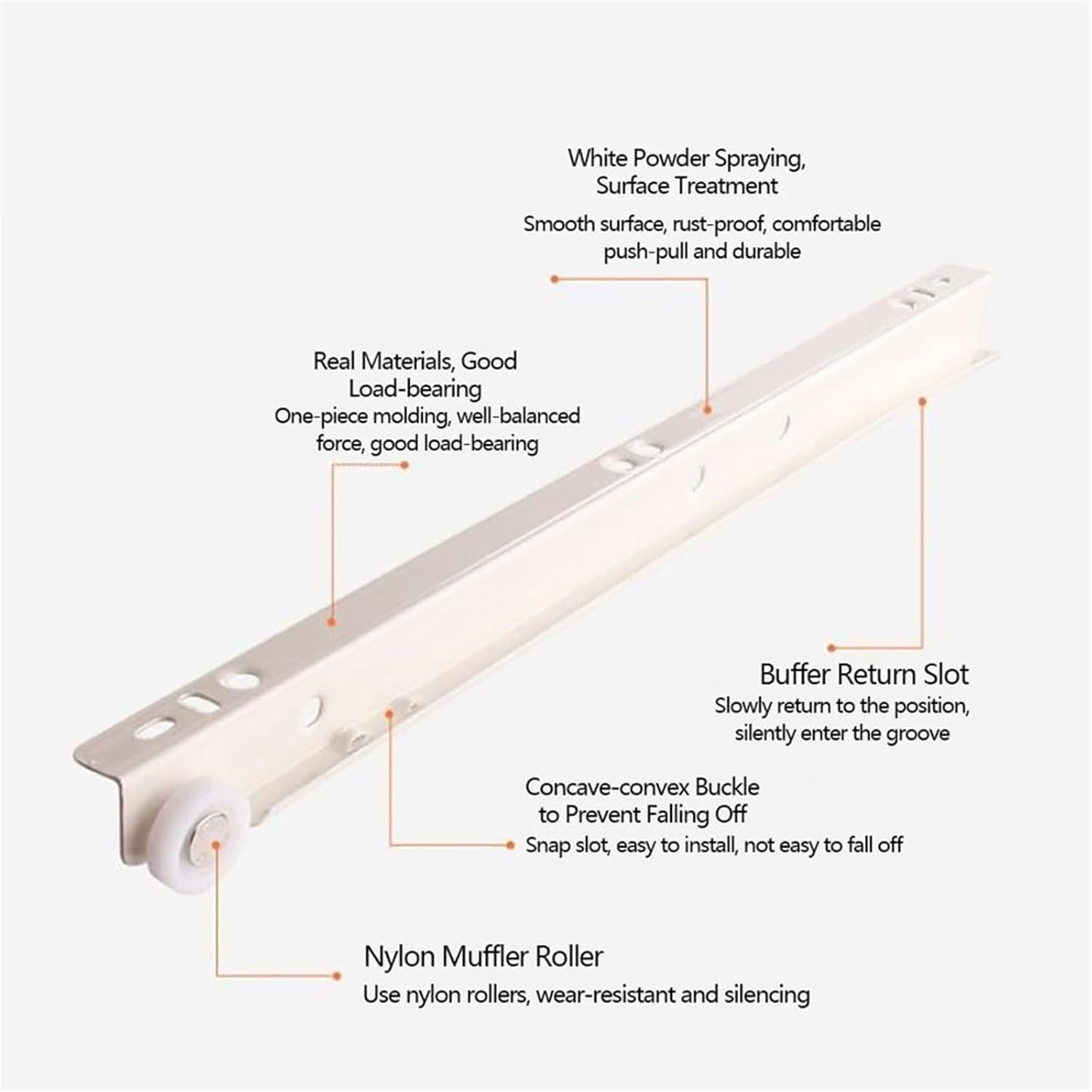 Heavy Duty Drawer Slides Pulley Furniture Two Section Drawer Track Slides Computer Table Chute Cabinet Rails(16inch-40cm)