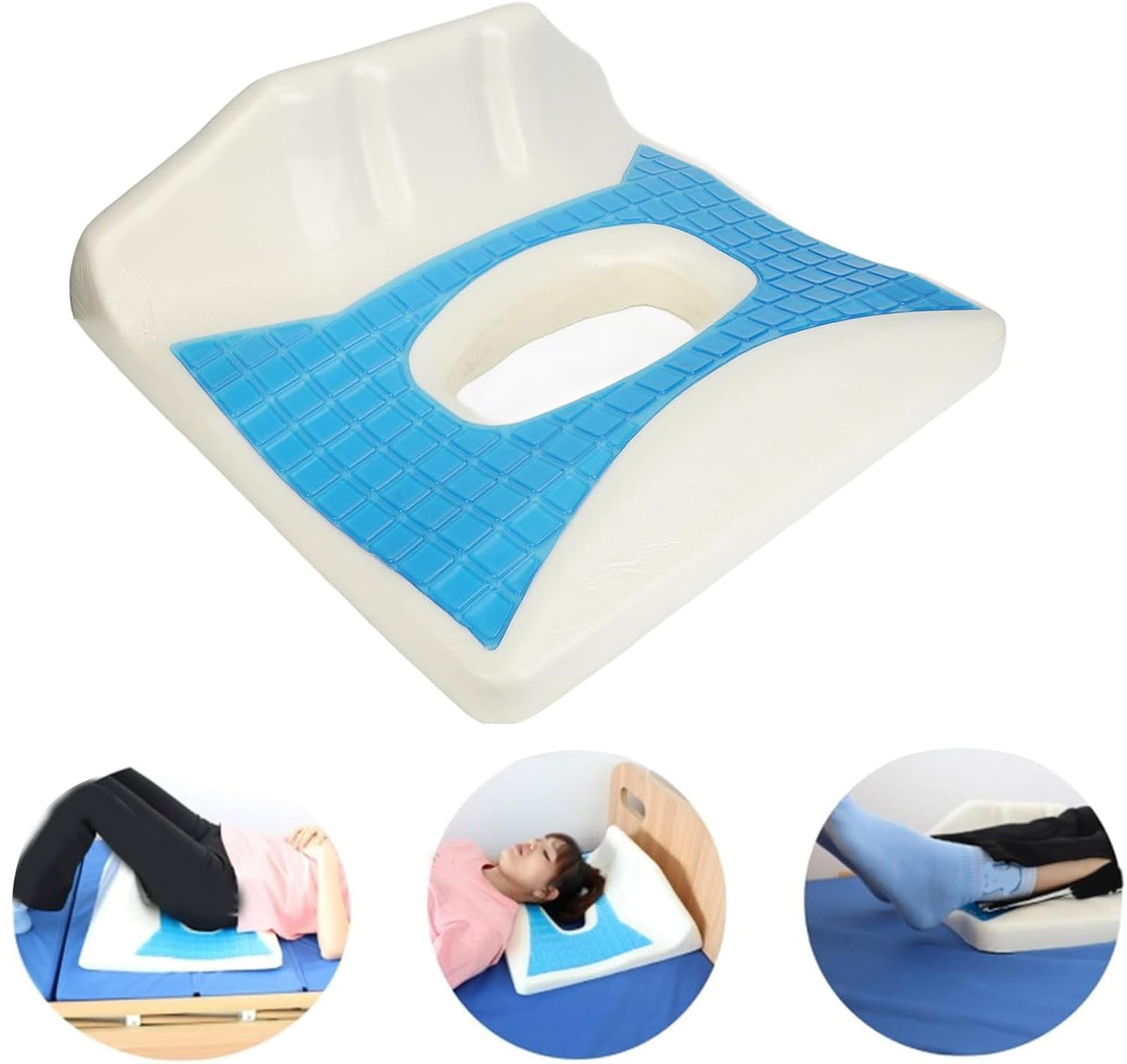 Cojín Antiescaras, Cojines De Espuma Viscoelástica para El Coxis, Diseño De Apertura Ovalada, para Ancianos, Postrados En Cama, Discapacitados