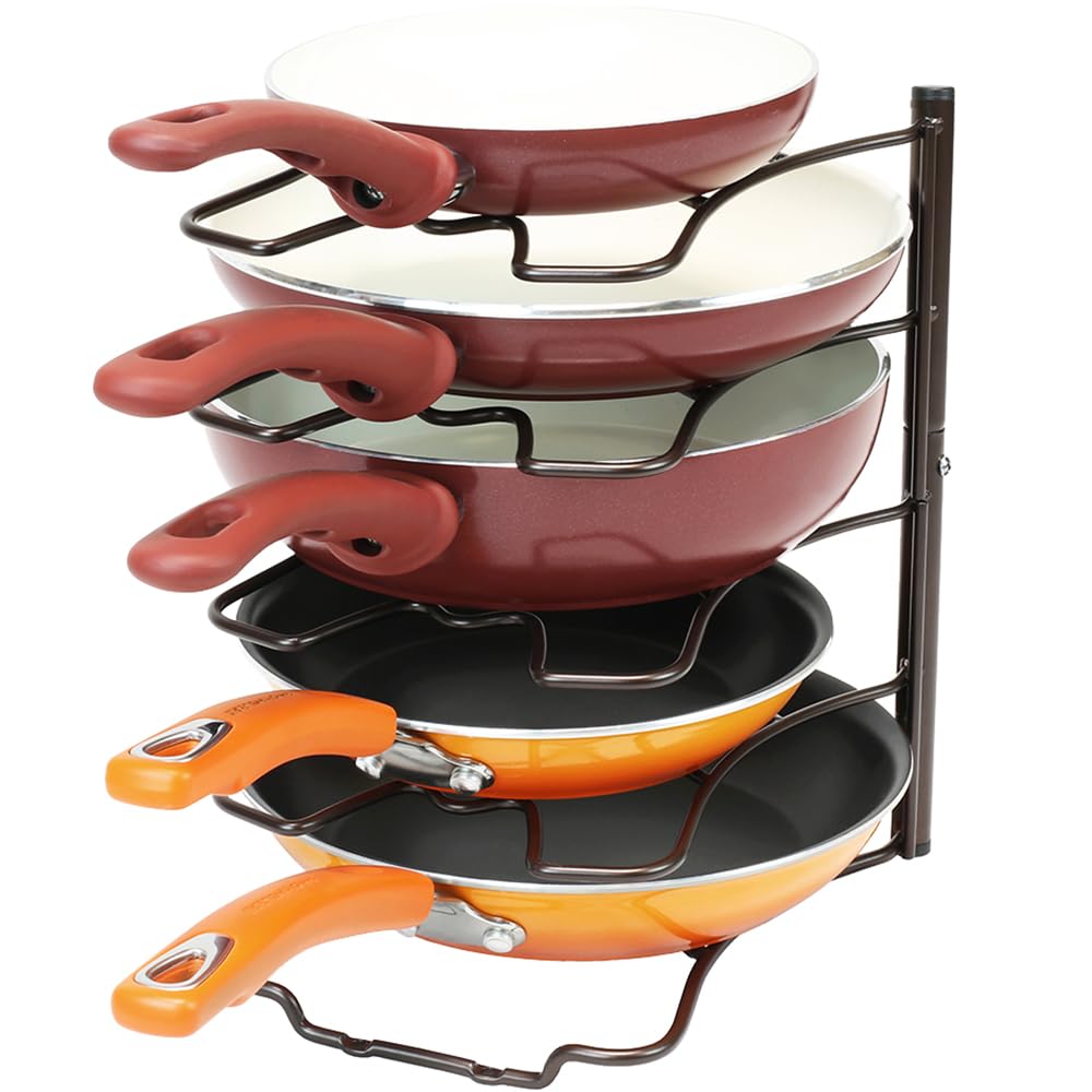 Deco Brothers Pan Organizer Rack for Kitchen Cabinet and Counter, Bronze
