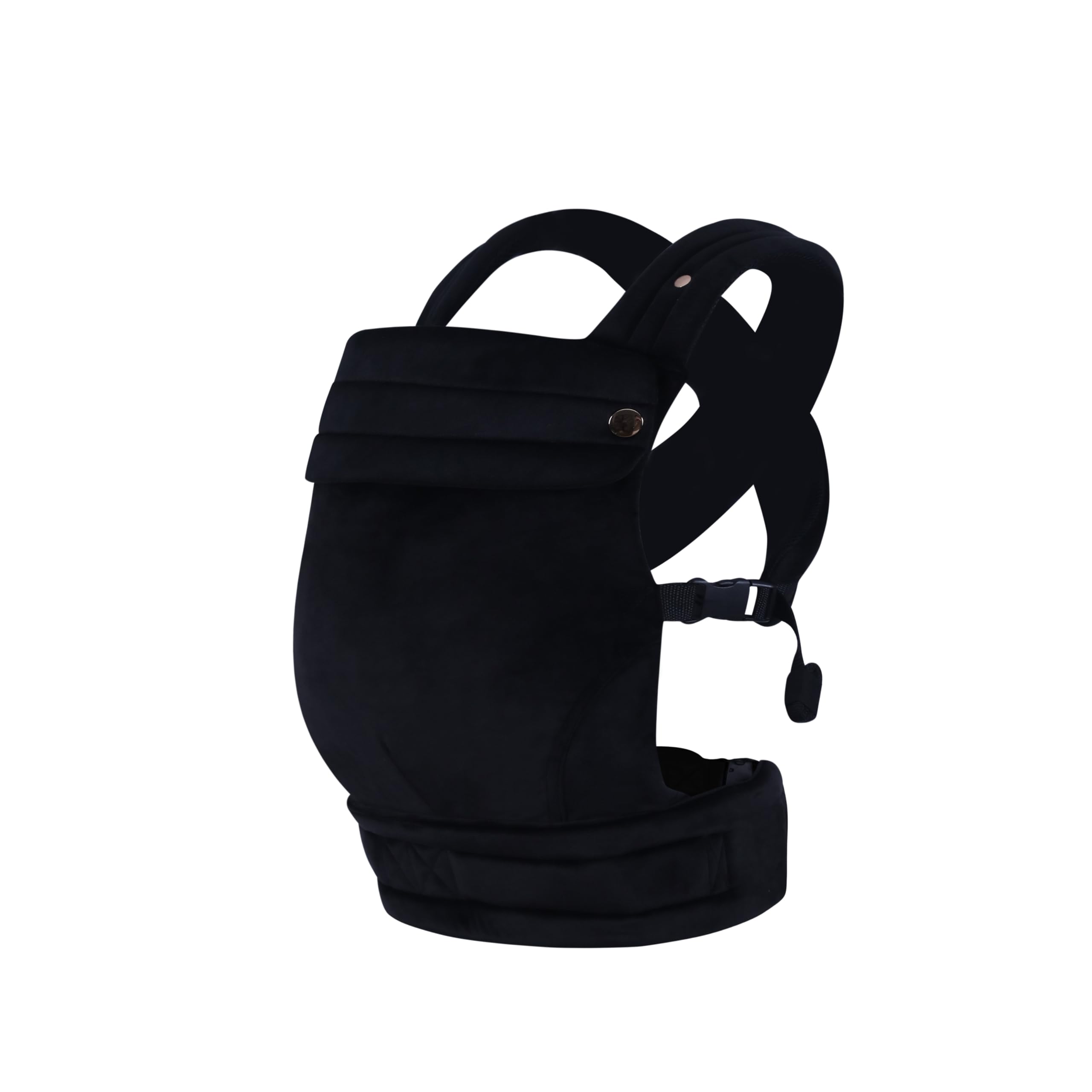 Baby Carrier Newborn to Toddler - Ergonomic,Velvet Fabric Breathable Mesh Cozy and Lightweight Infant Carrier for 7-35lbs,Enhanced Lumbar Support Hands-Free Parenting,All Seasons,Black