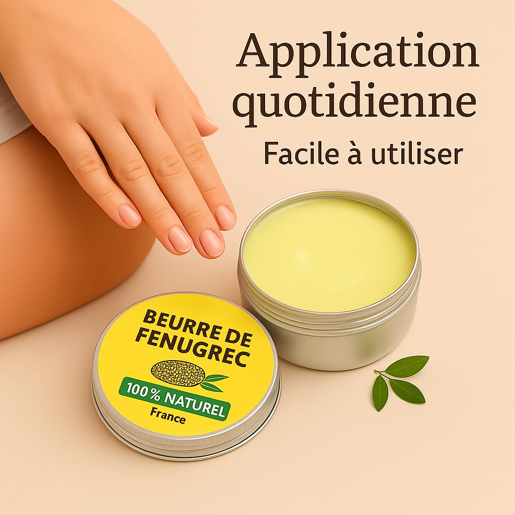 Beurre de Fenugrec Français – Pour Grossir les Fesses et Augmenter le Volume de la Poitrine – Soin Naturel 100G – I Love My Popotin