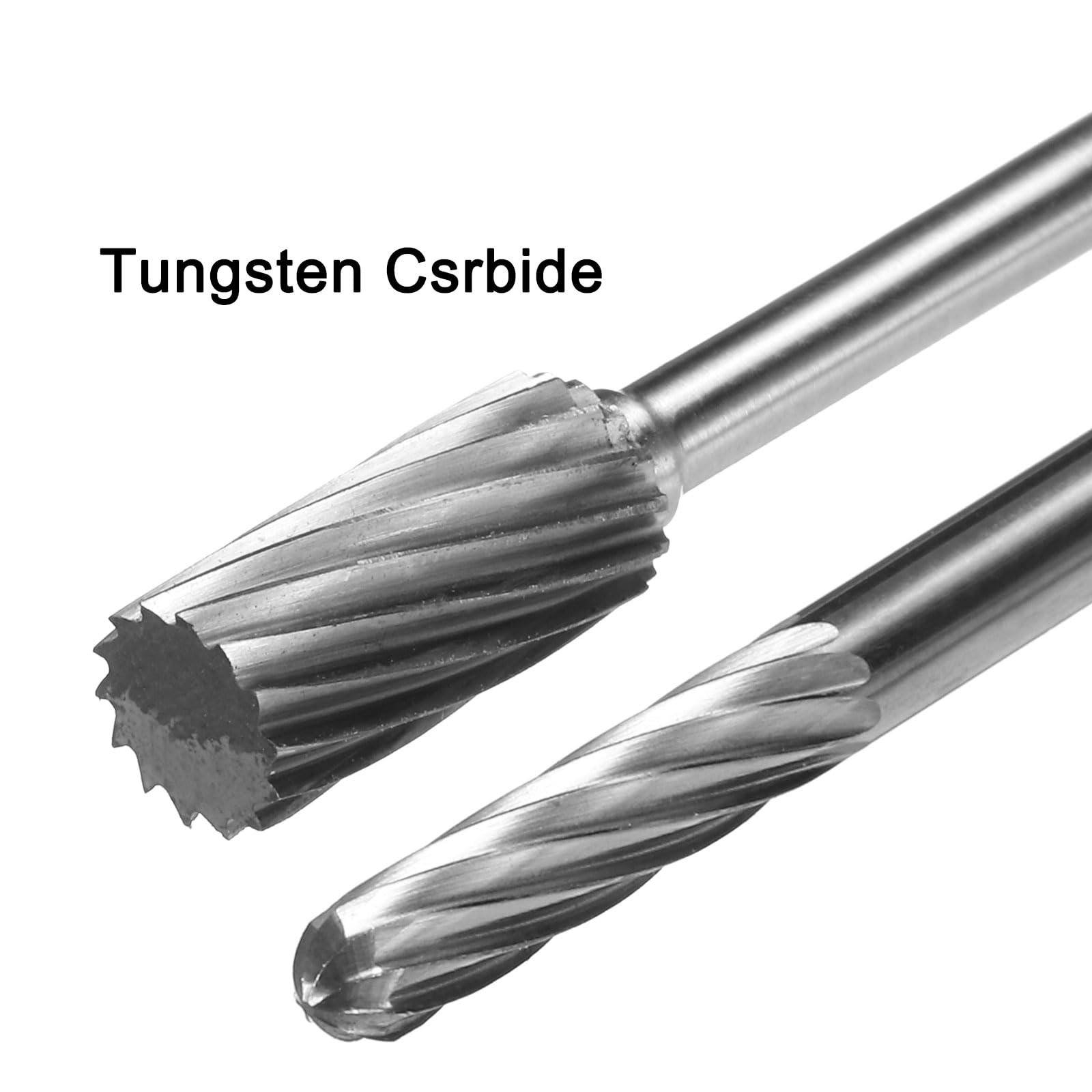 1/8 Inch Shank Tungsten Carbide Burr Rotary Drill Bits Cutter Files With Shape Cylindrical Ball ,tree Point ,flame ,taper
